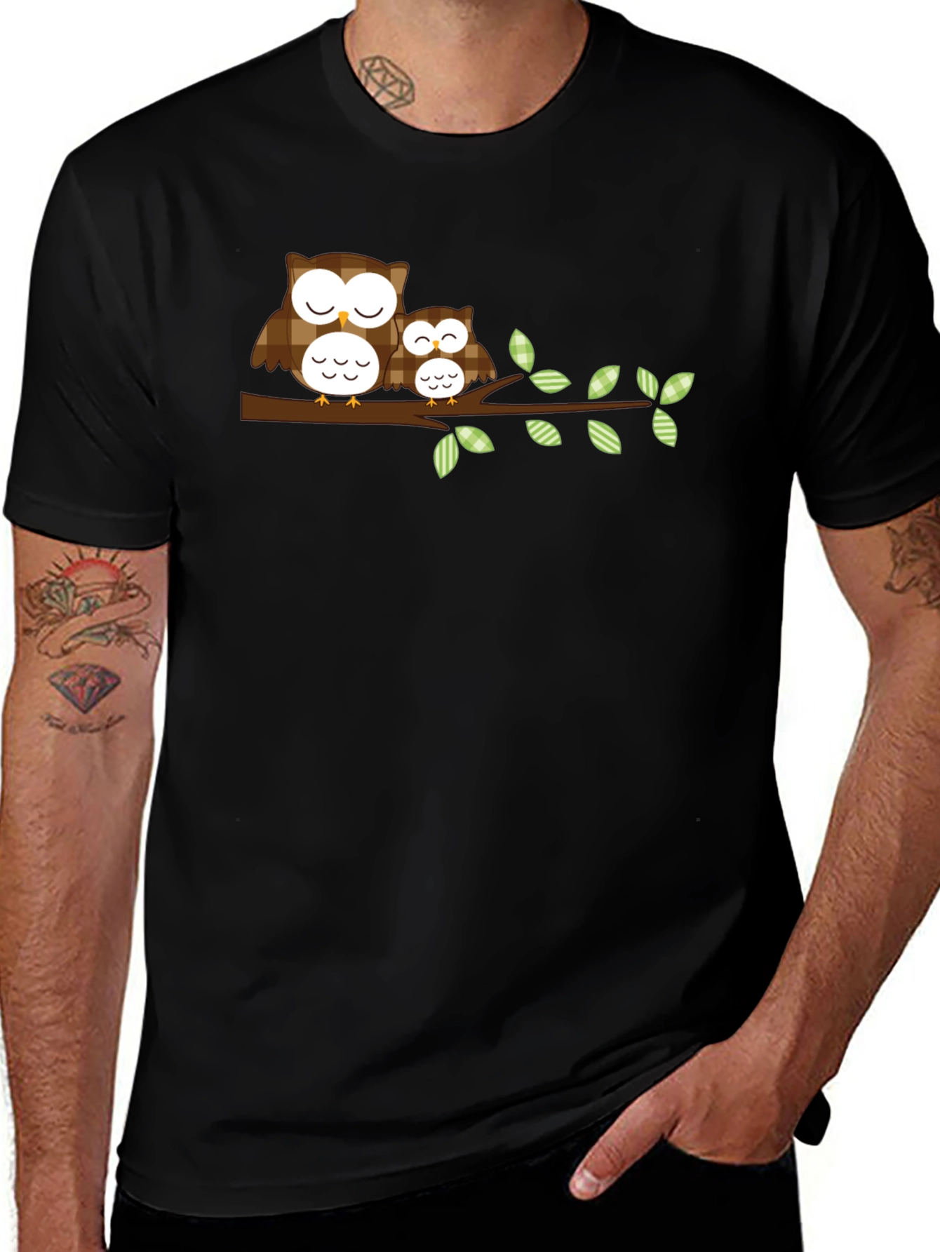 Owl Family Graphic Tee - Nature Lover Shirt