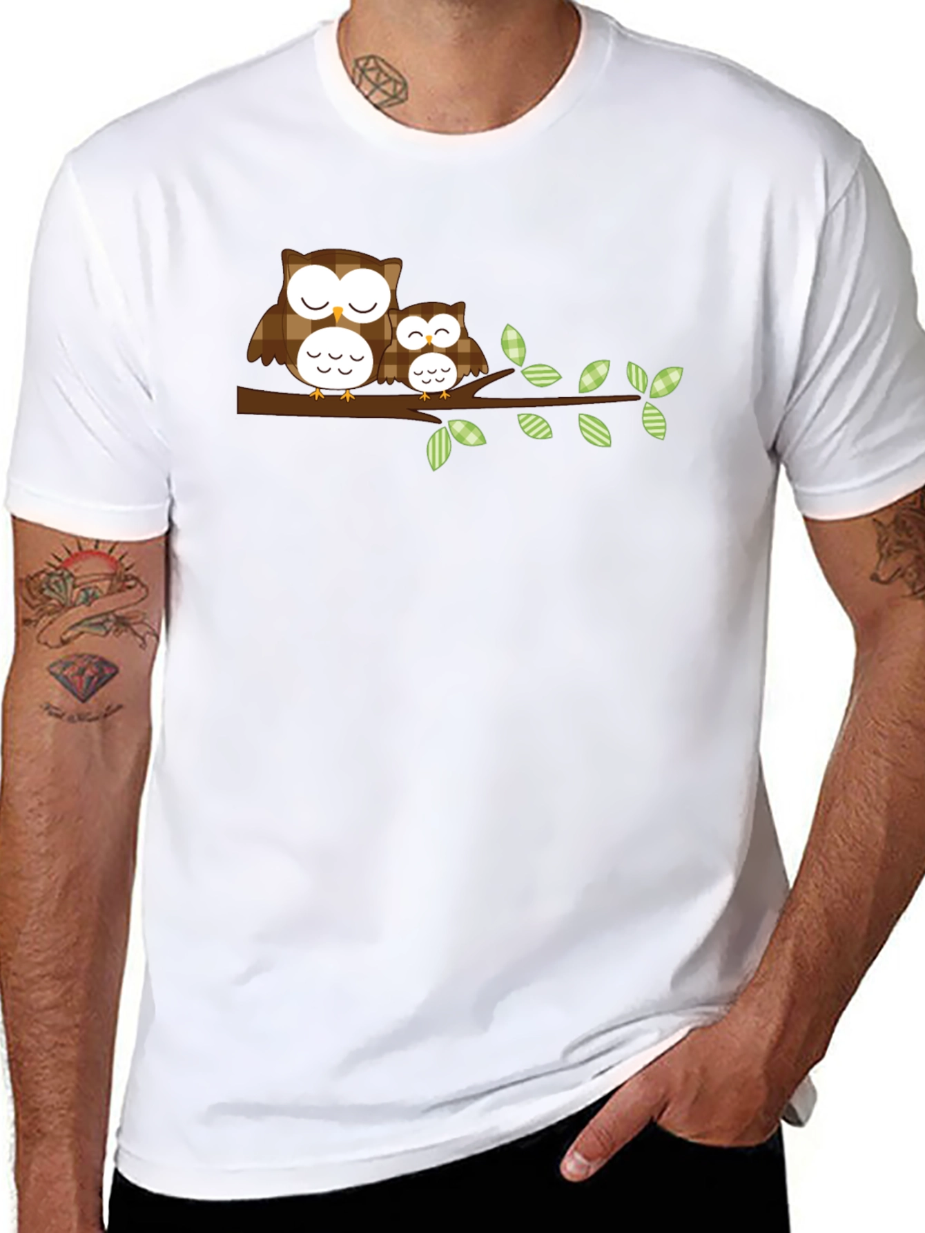 Owl Family Graphic Tee - Nature Lover Shirt