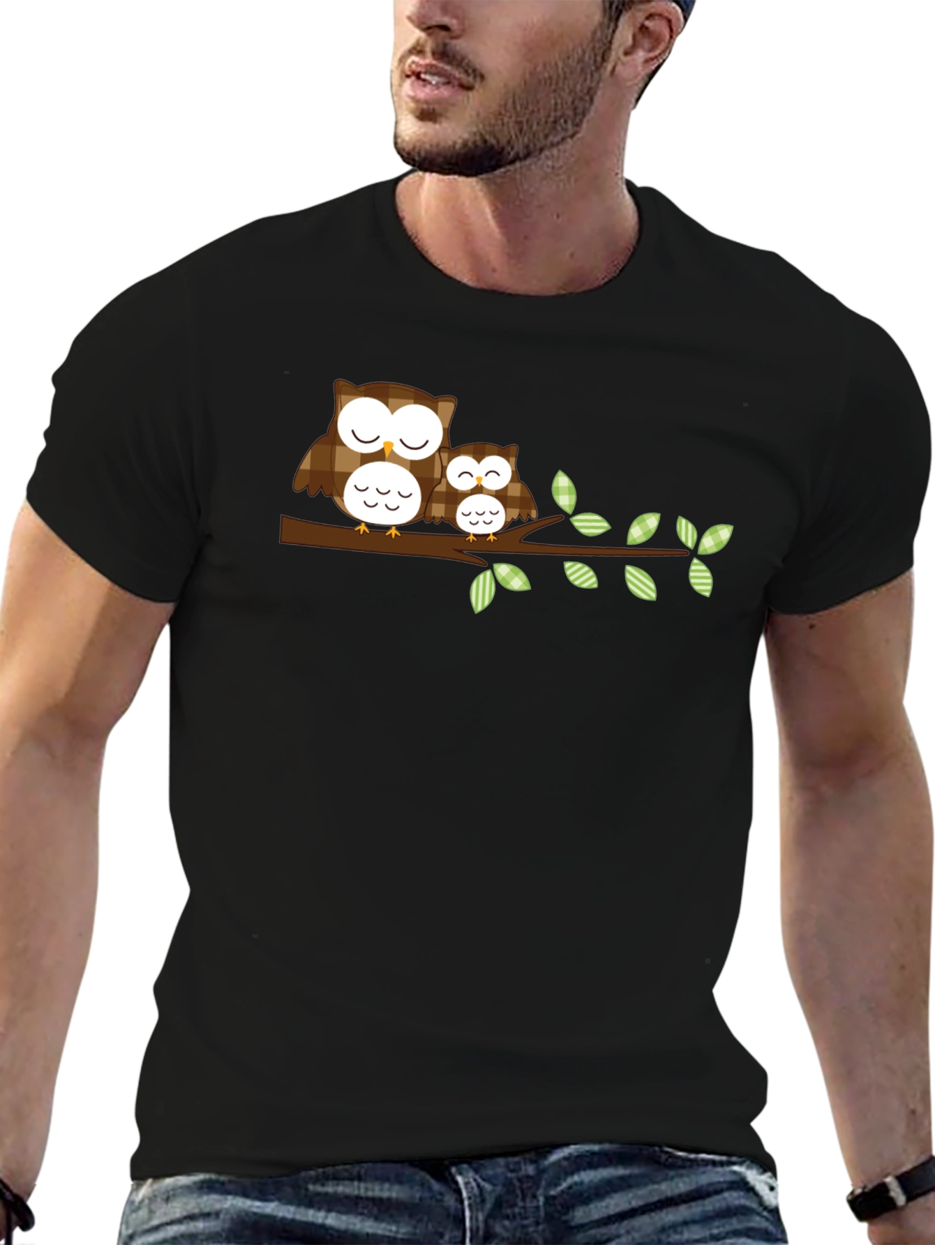 Owl Family Graphic Tee - Nature Lover Shirt
