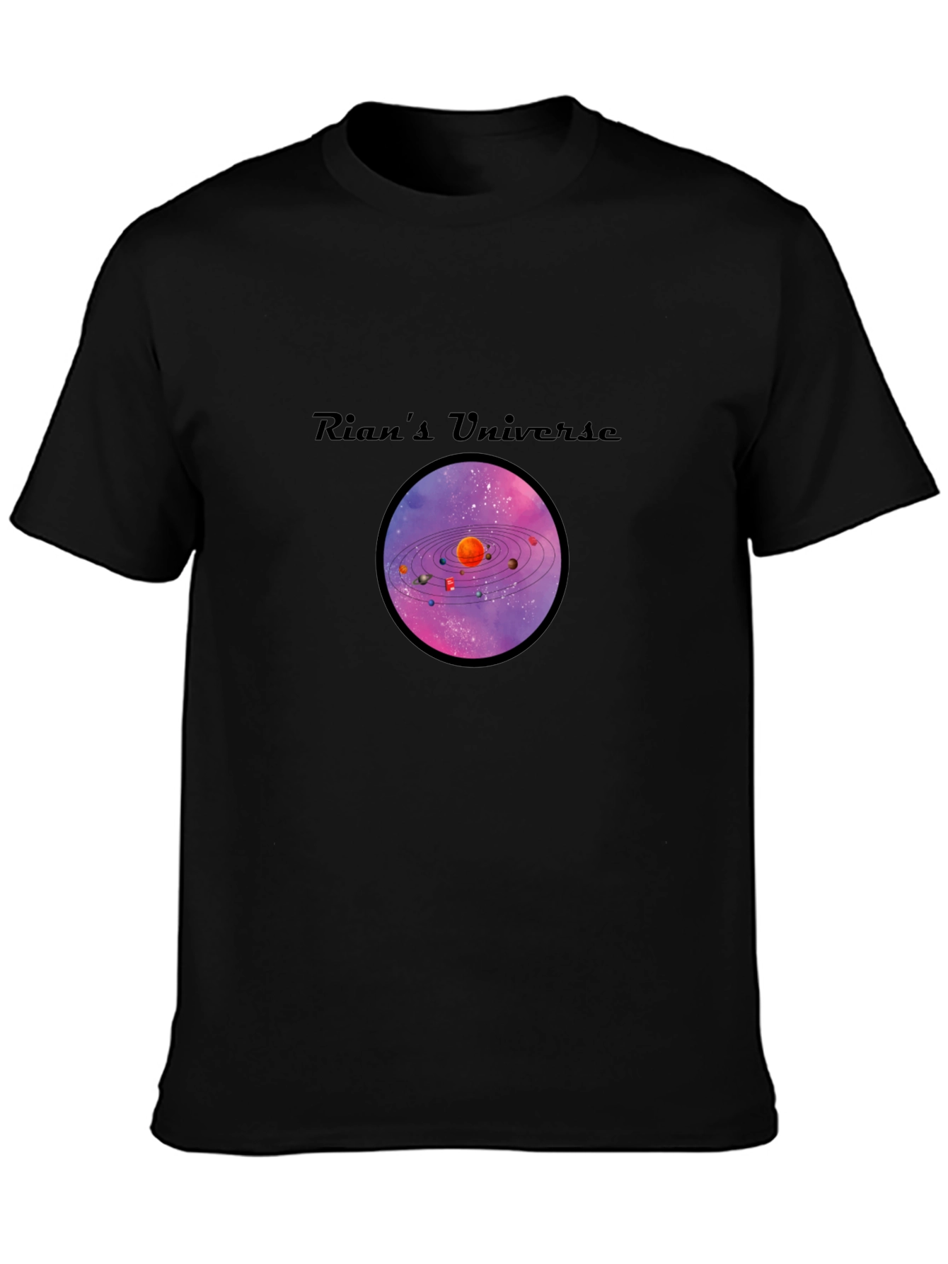 Rians Universe Graphic T-Shirt - Black Cotton Tee