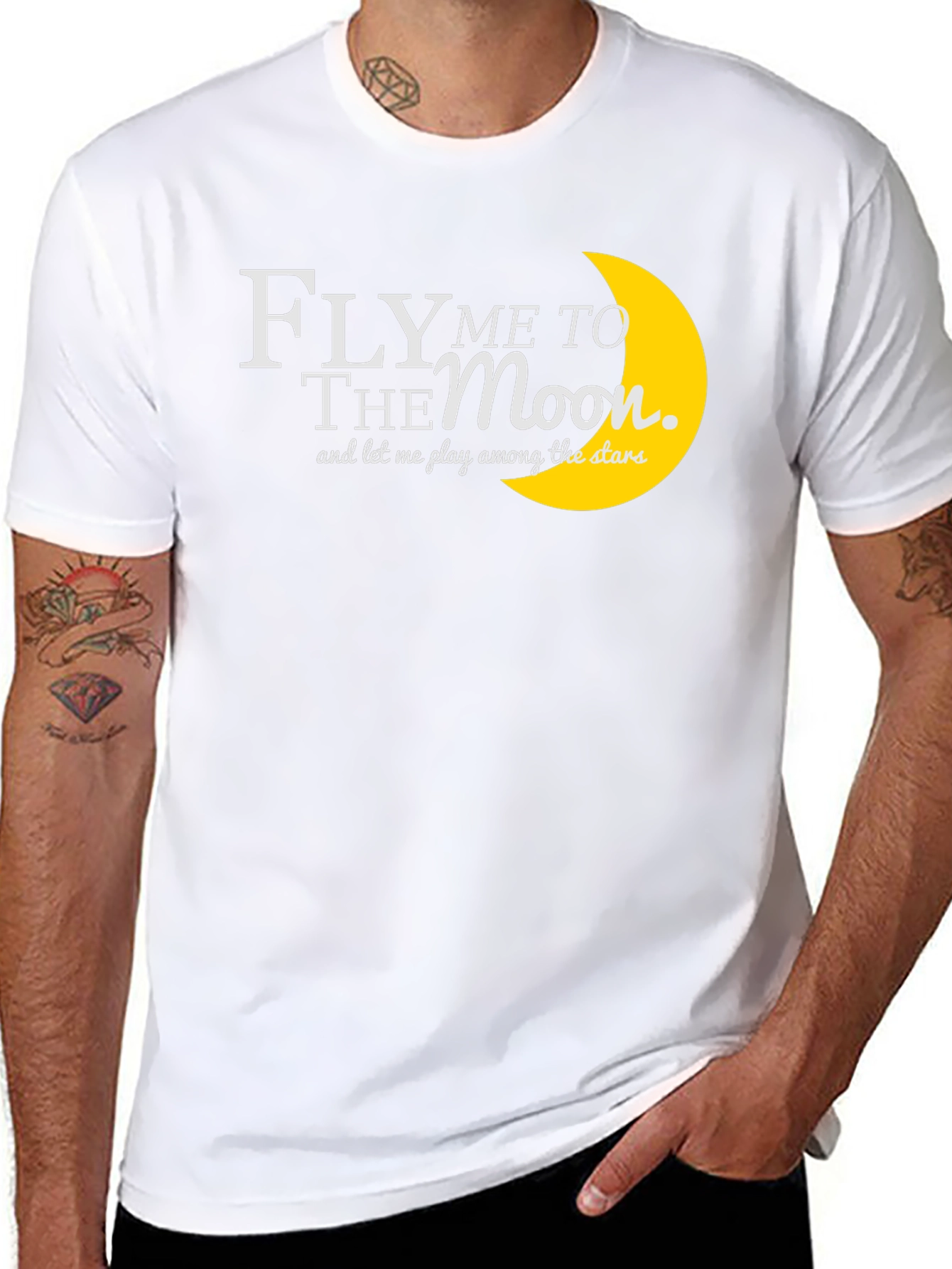 Fly Me to the Moon Graphic Tee - Black