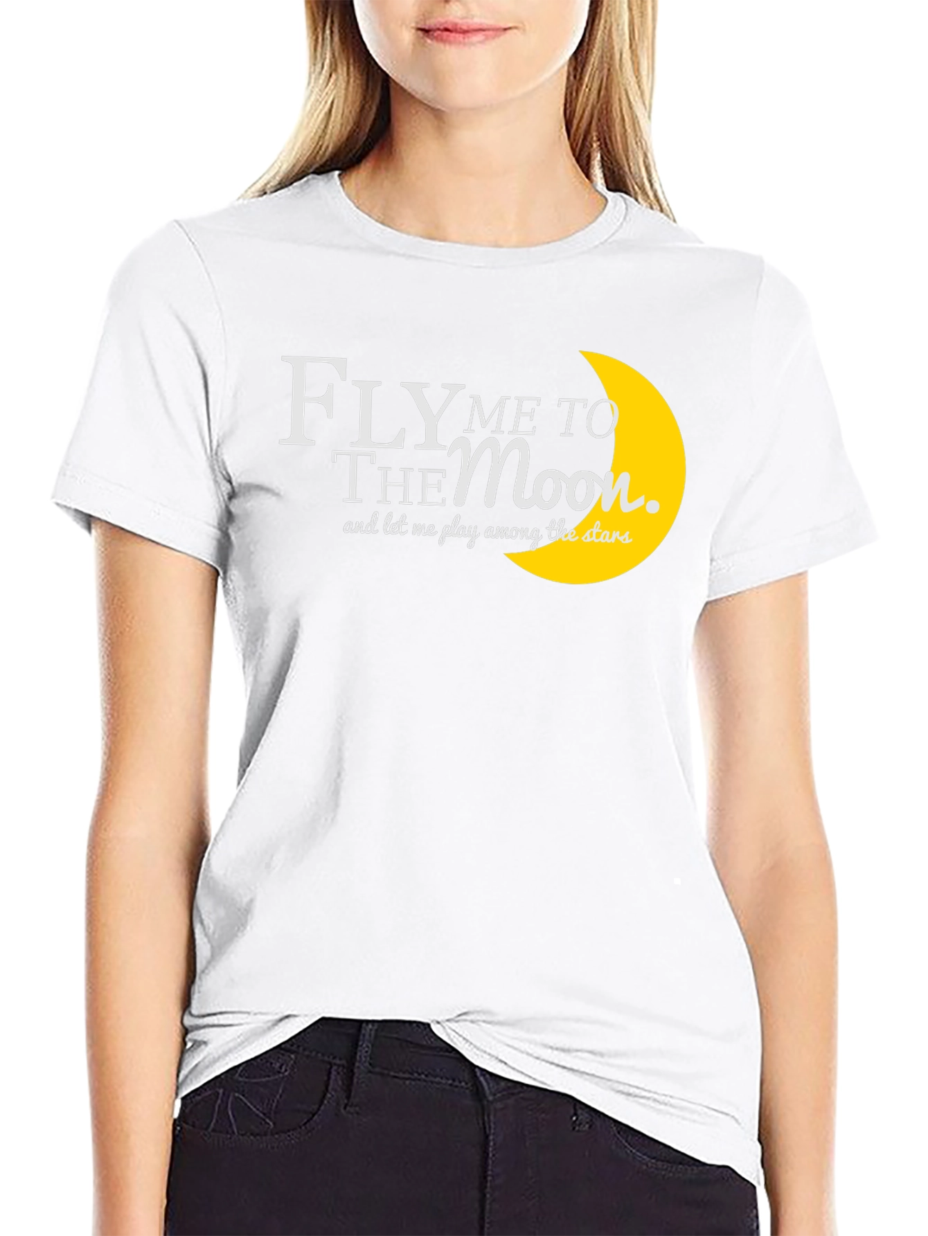 Fly Me to the Moon Graphic Tee - Black