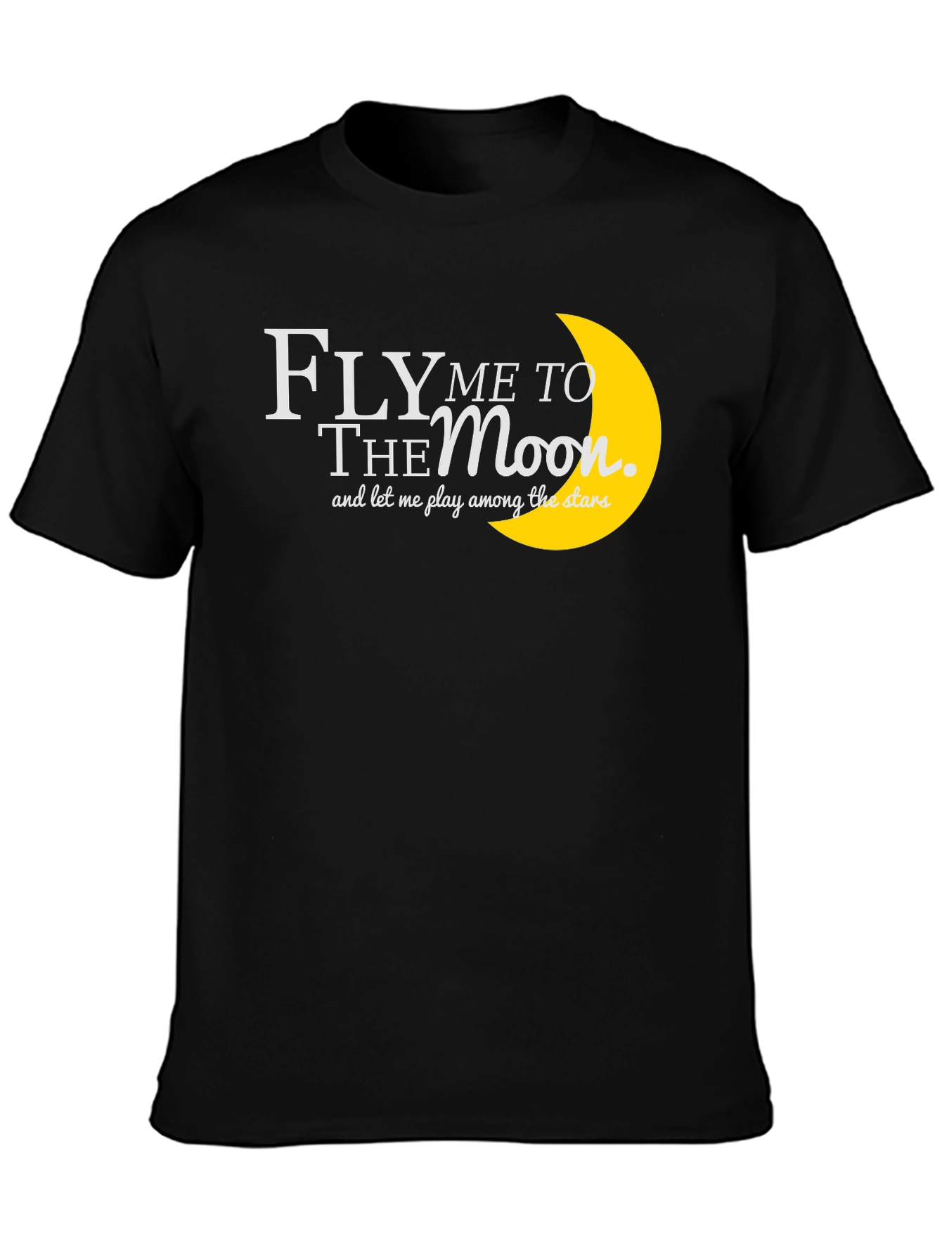 Fly Me to the Moon Graphic Tee - Black