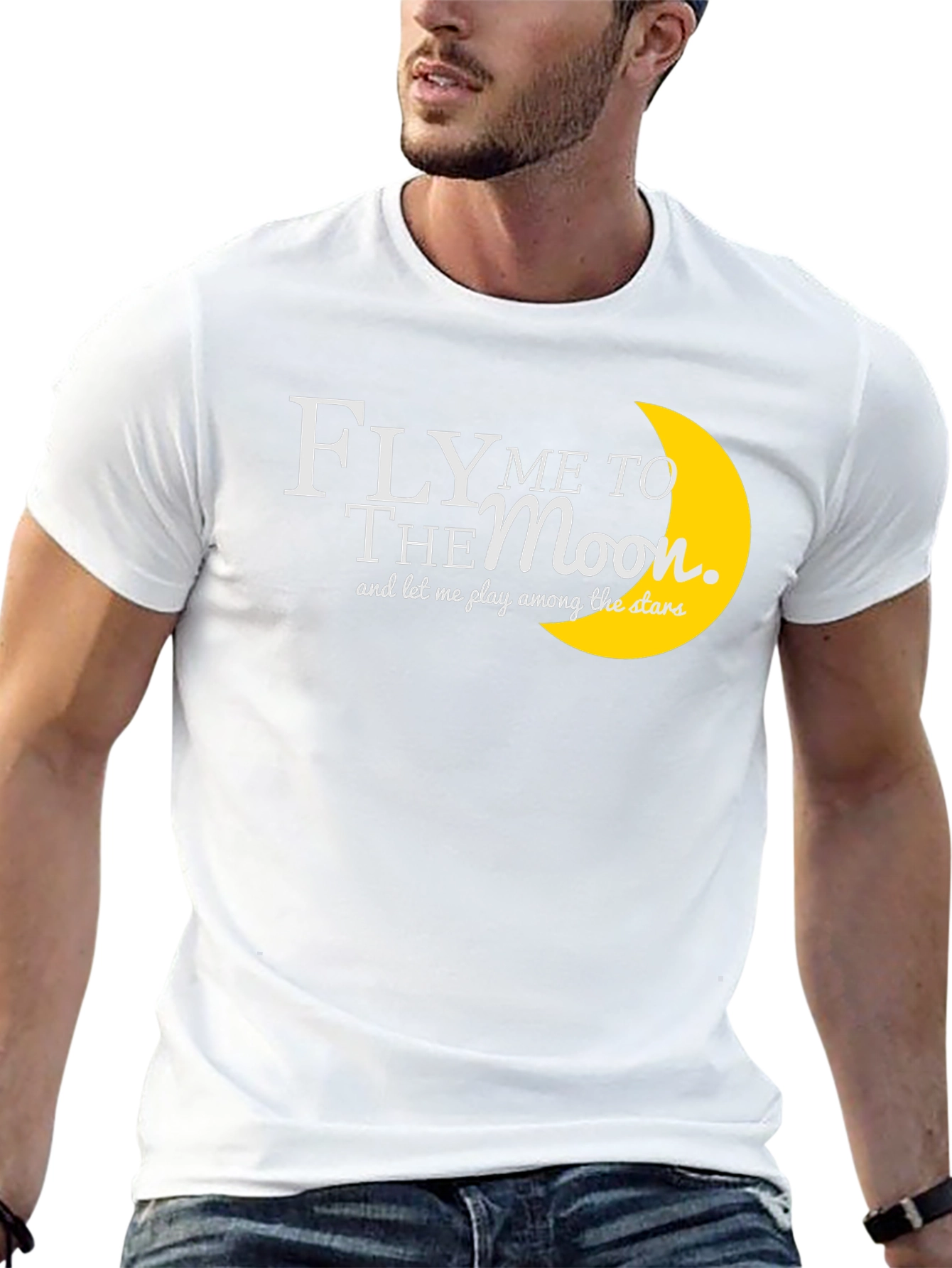 Fly Me to the Moon Graphic Tee - Black