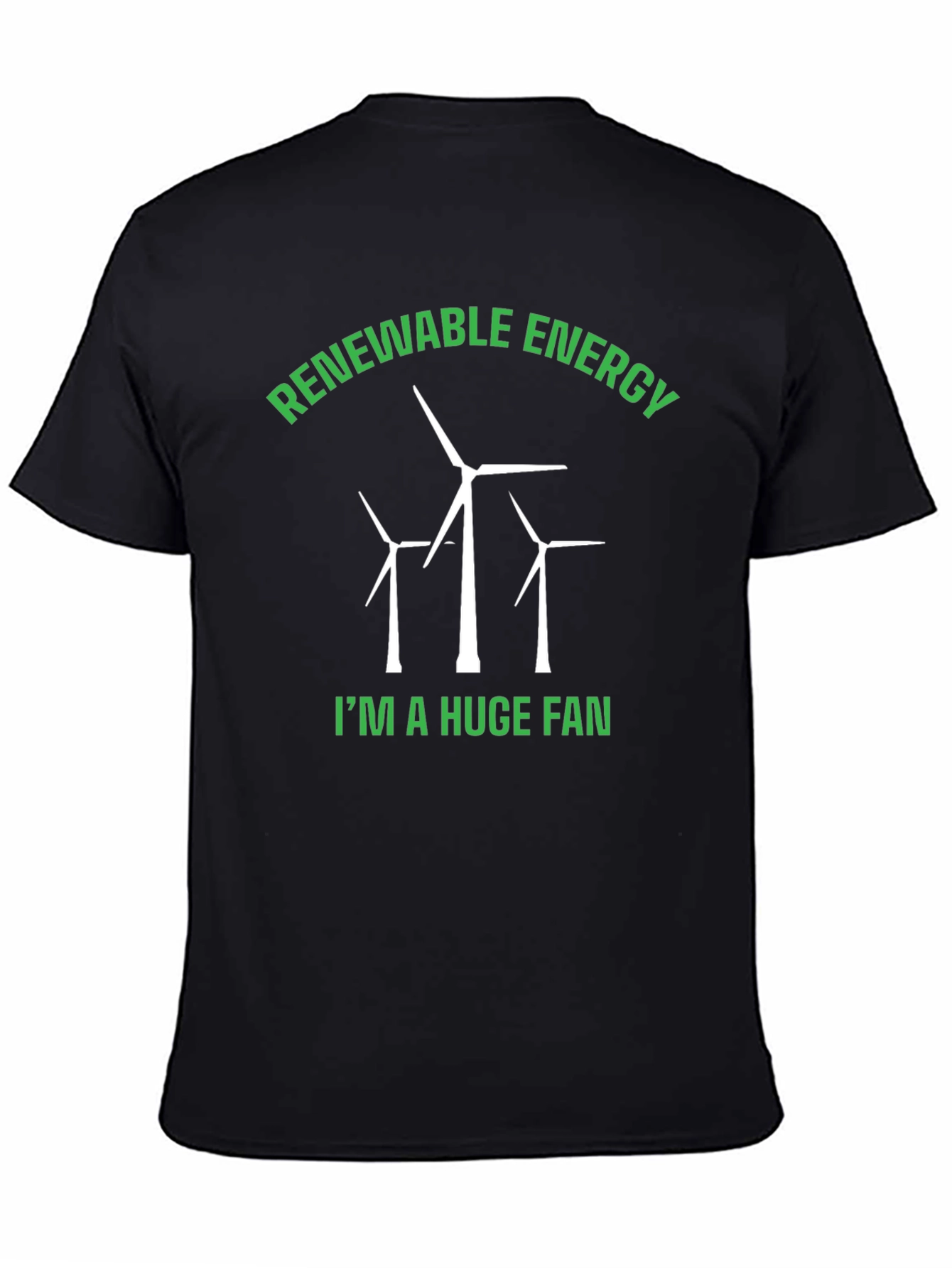 Renewable Energy Fan T-Shirt - Eco-Friendly Black Tee