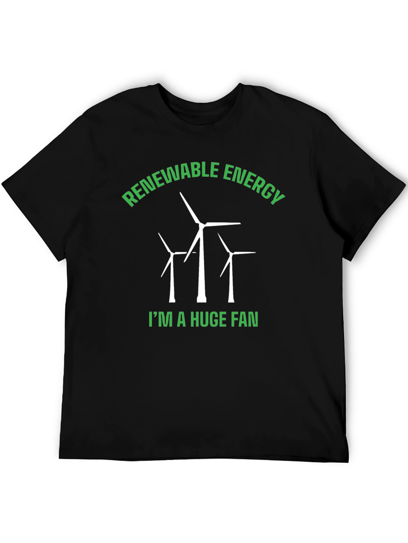 Renewable Energy Fan T-Shirt - Eco-Friendly Black Tee