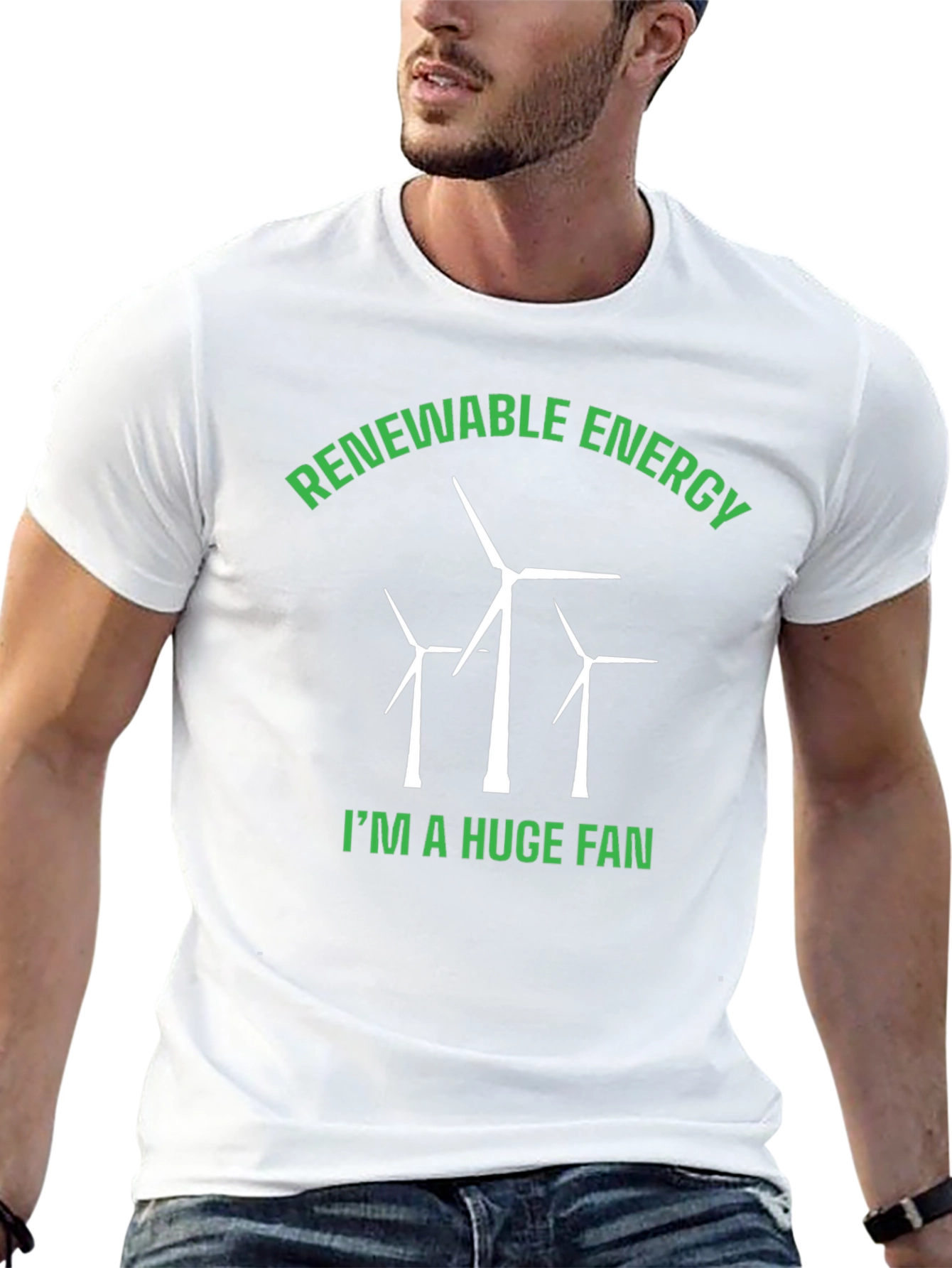 Renewable Energy Fan T-Shirt - Eco-Friendly Black Tee