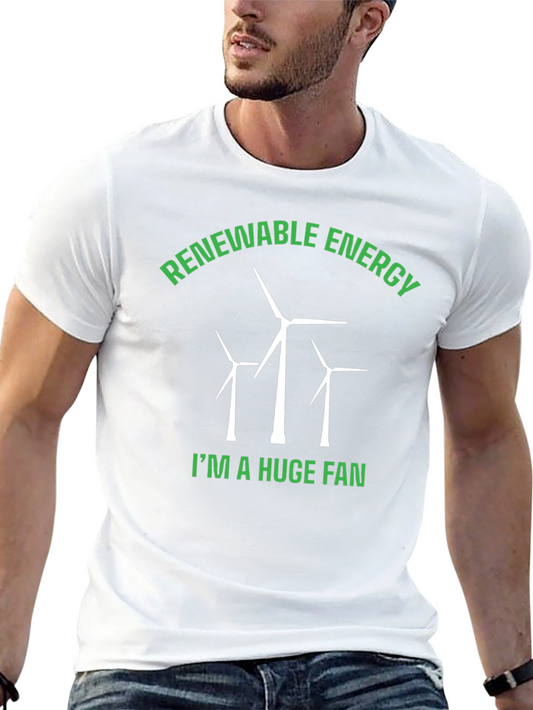 Renewable Energy Fan T-Shirt - Eco-Friendly Black Tee
