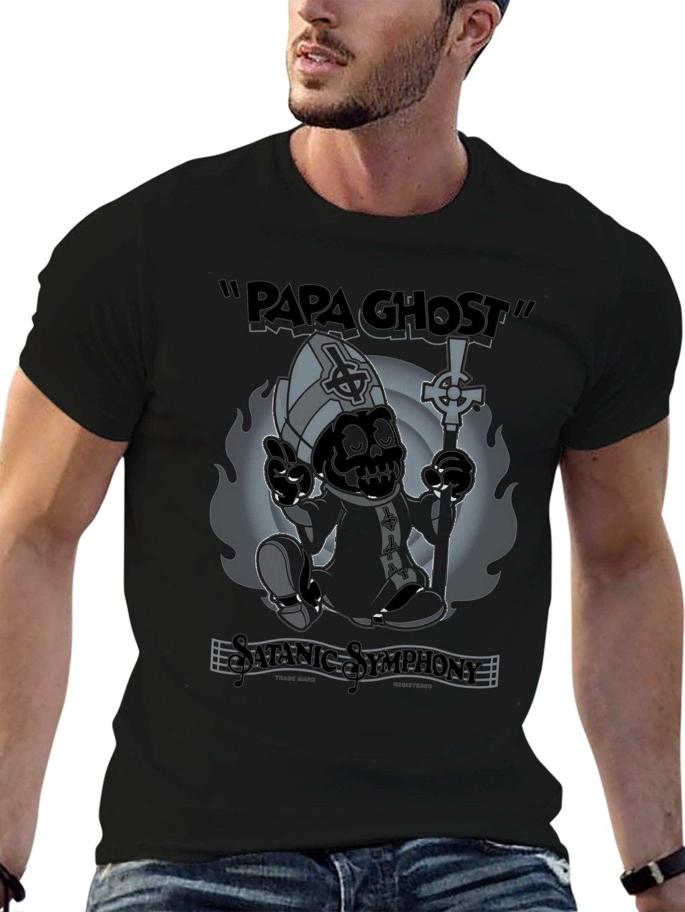 Papa Ghost T-Shirt - Satanic Symphony