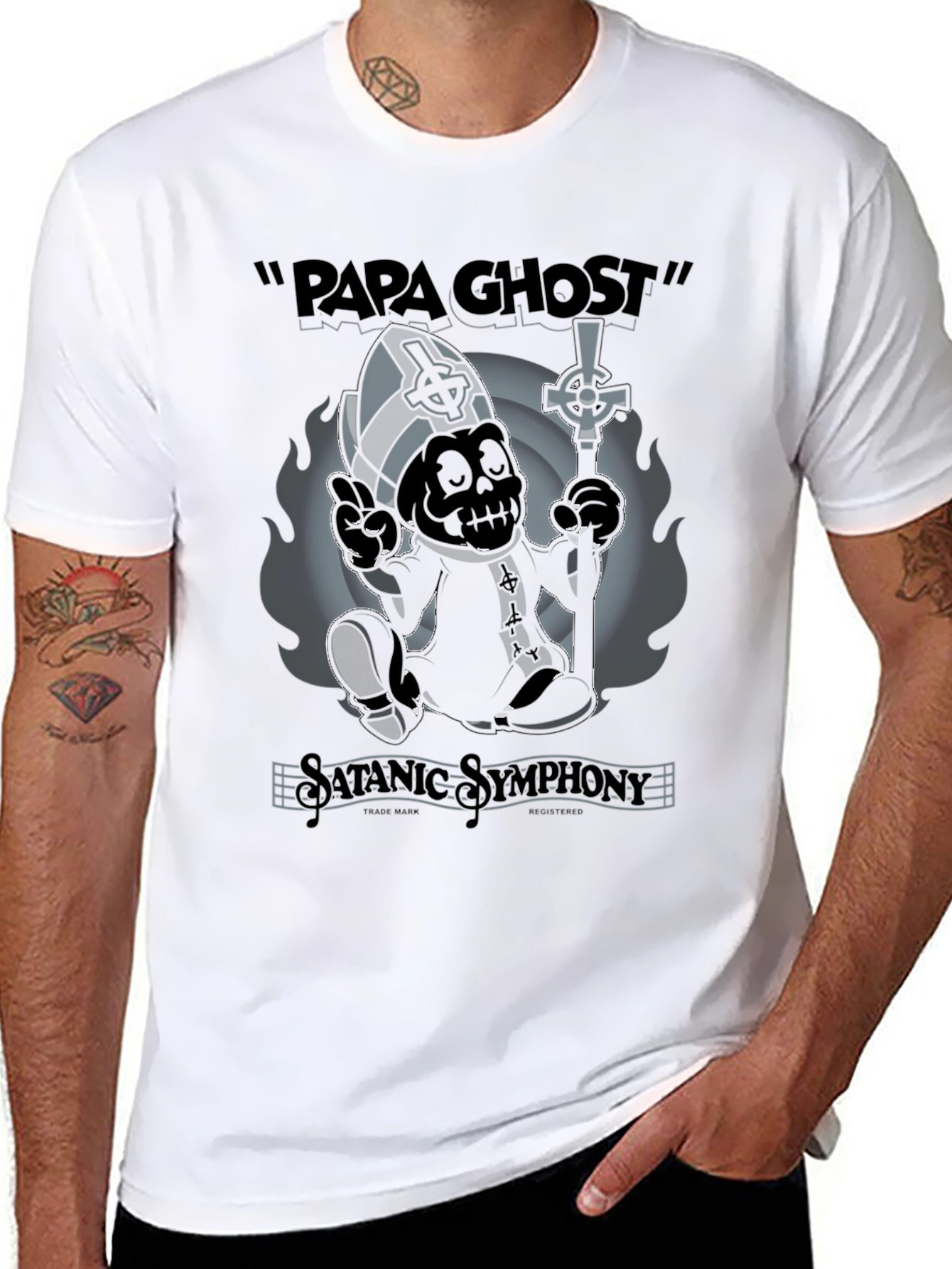 Papa Ghost T-Shirt - Satanic Symphony