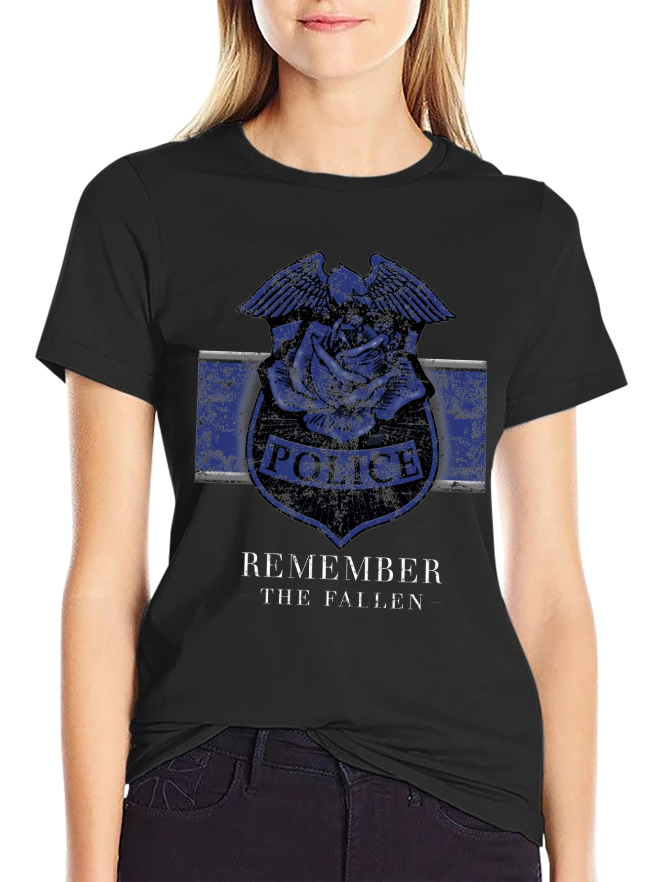 Remember the Fallen Police Rose Graphic T-Shirt