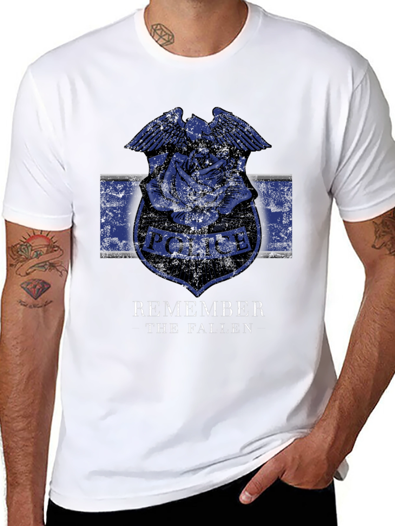 Remember the Fallen Police Rose Graphic T-Shirt