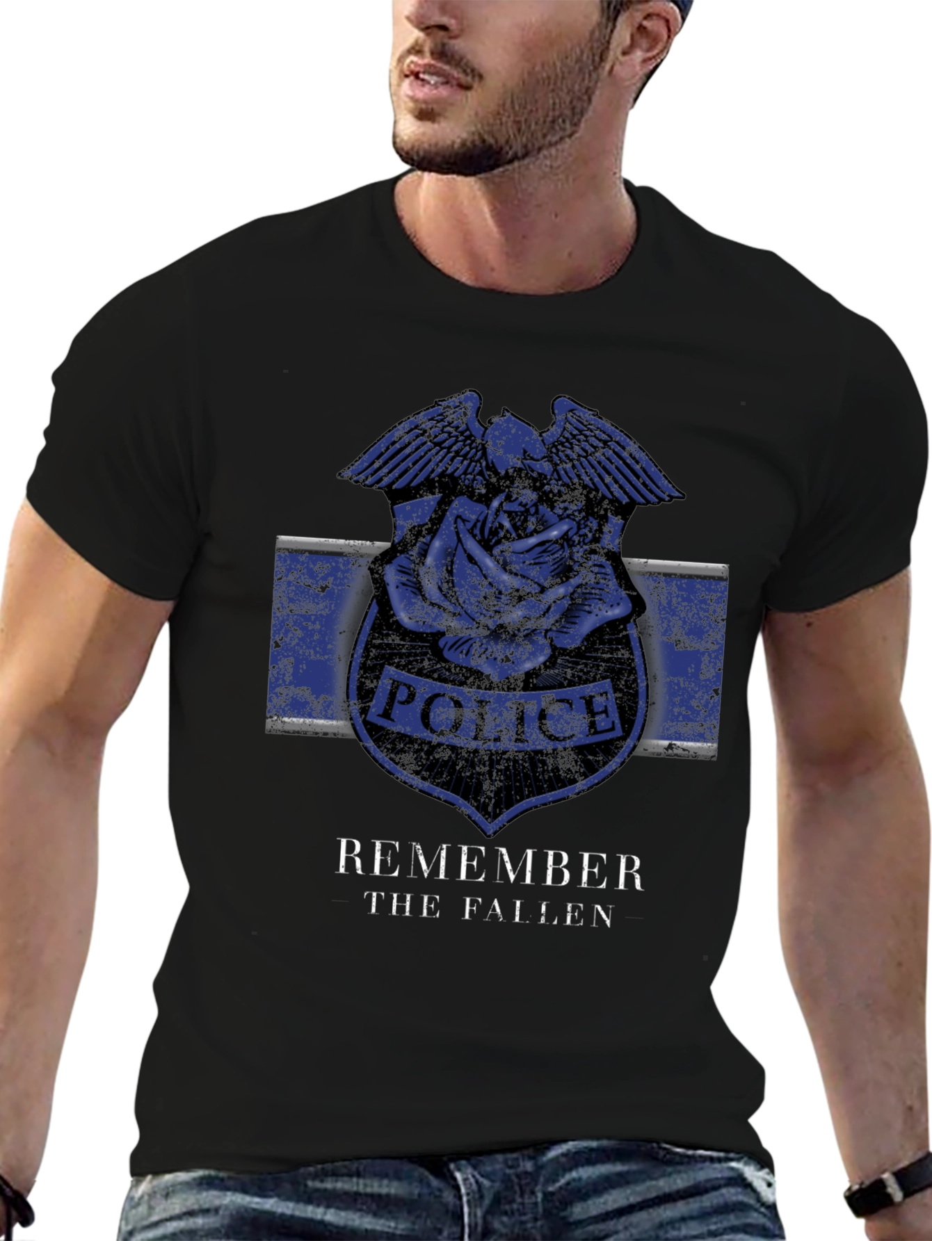 Remember the Fallen Police Rose Graphic T-Shirt