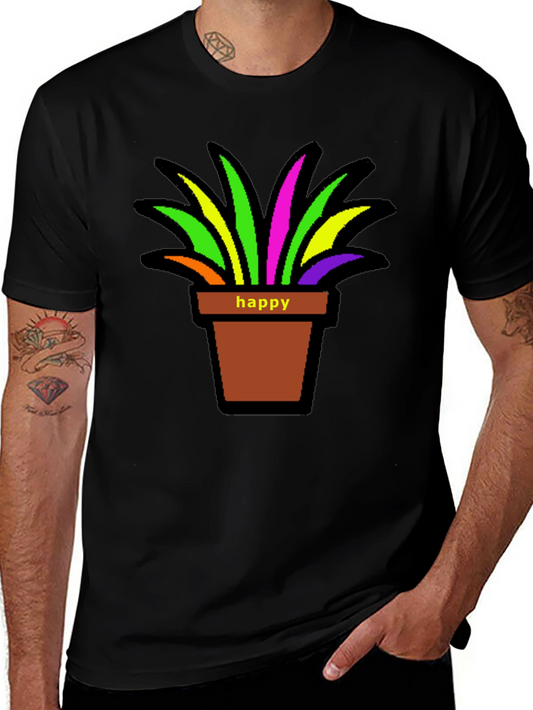 Happy Potted Plant Graphic T-Shirt