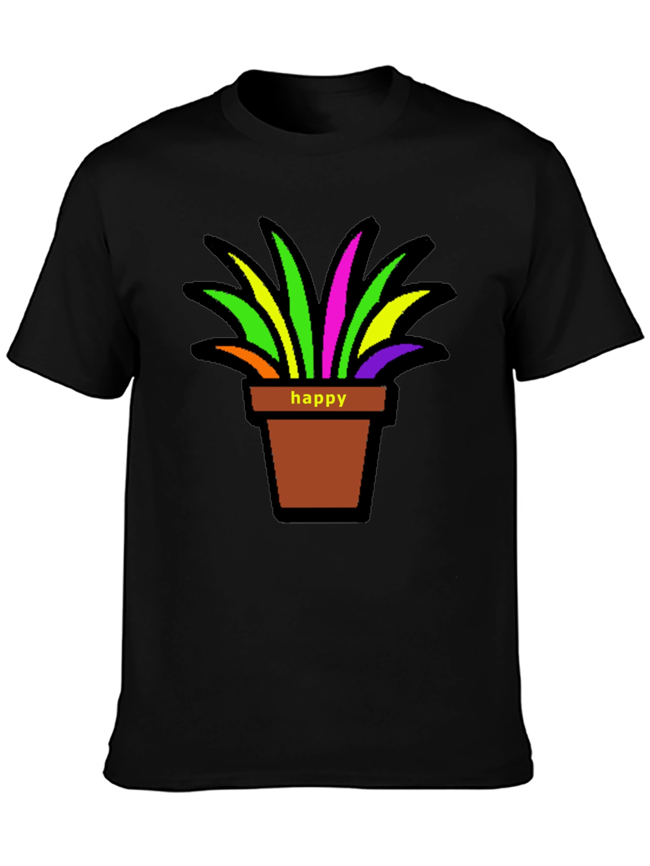 Happy Potted Plant Graphic T-Shirt