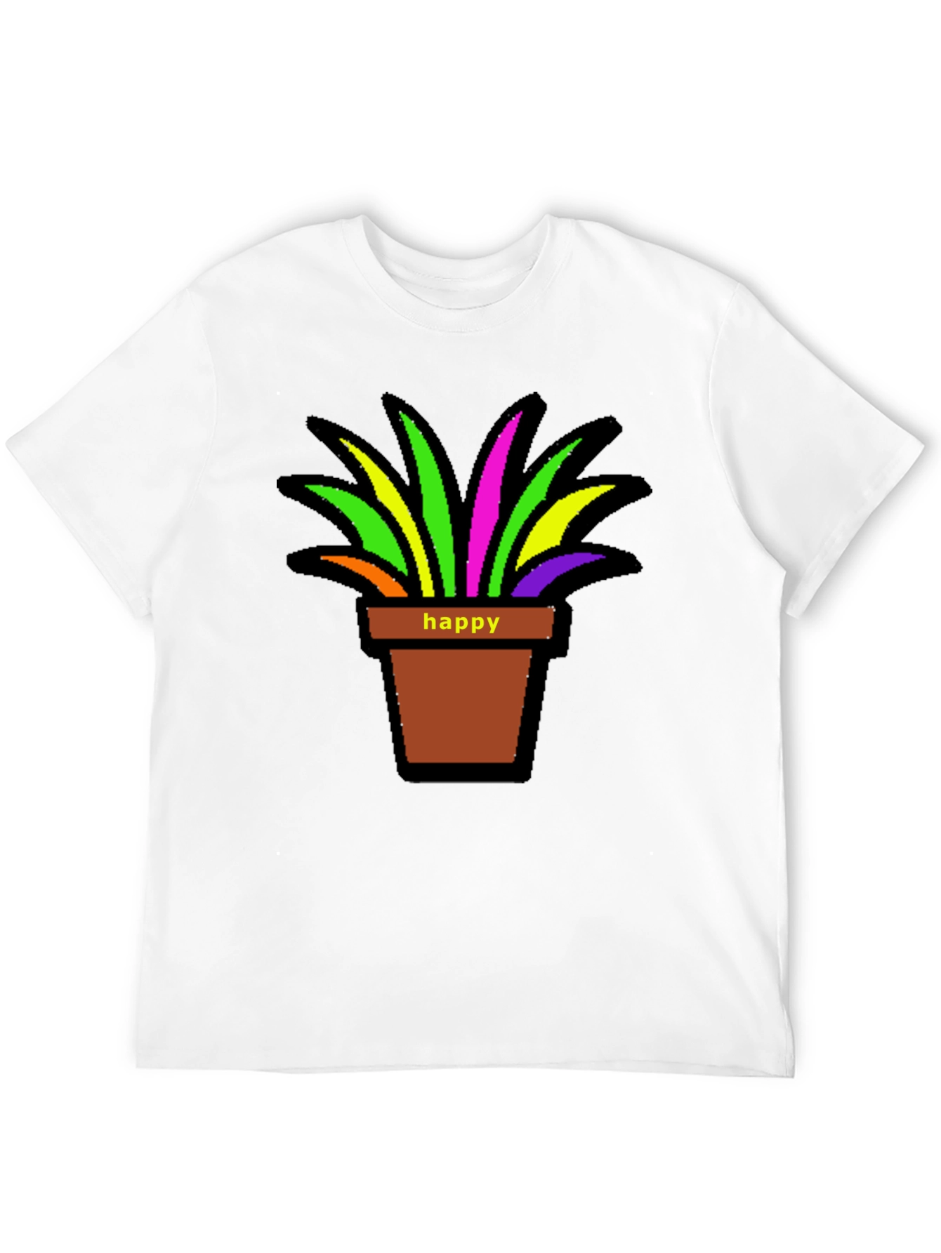 Happy Potted Plant Graphic T-Shirt