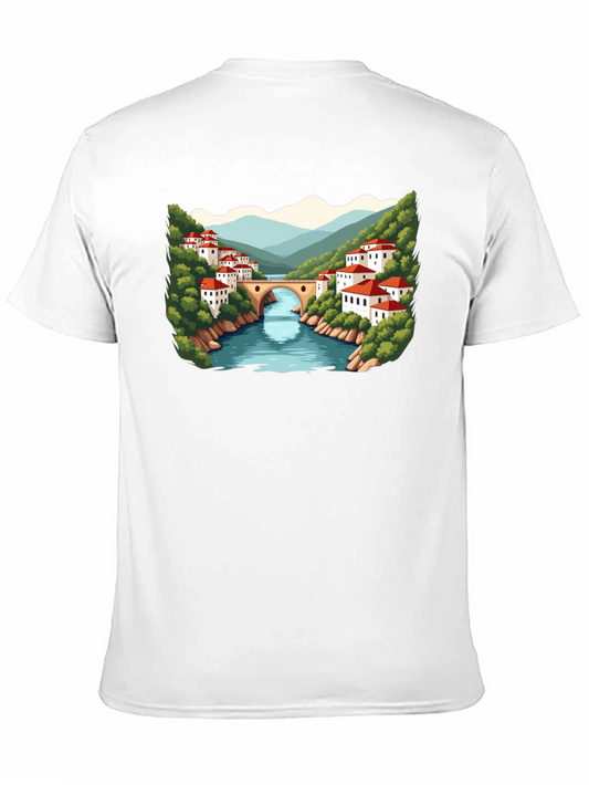 Scenic River Town Graphic T-Shirt