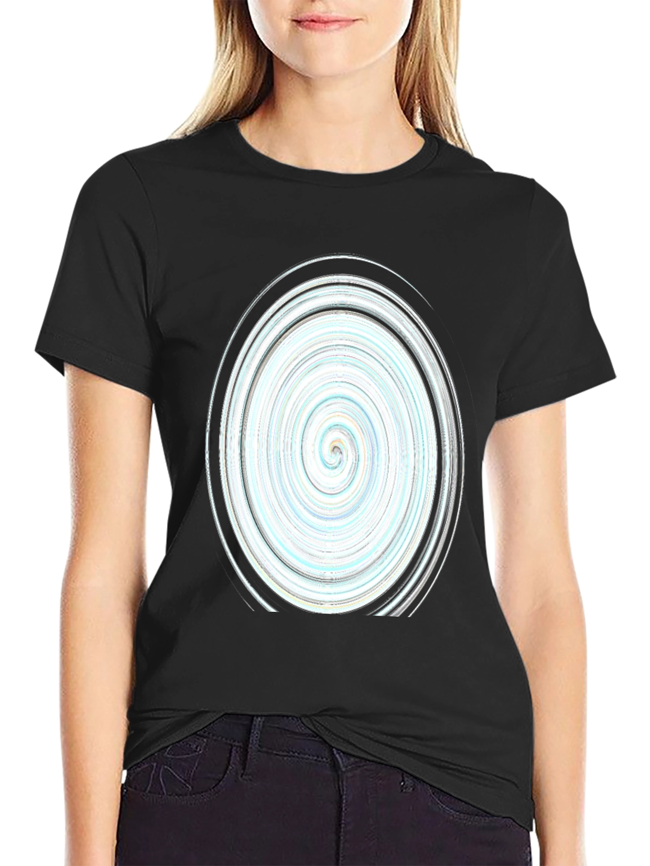 Swirl Graphic Black Tee