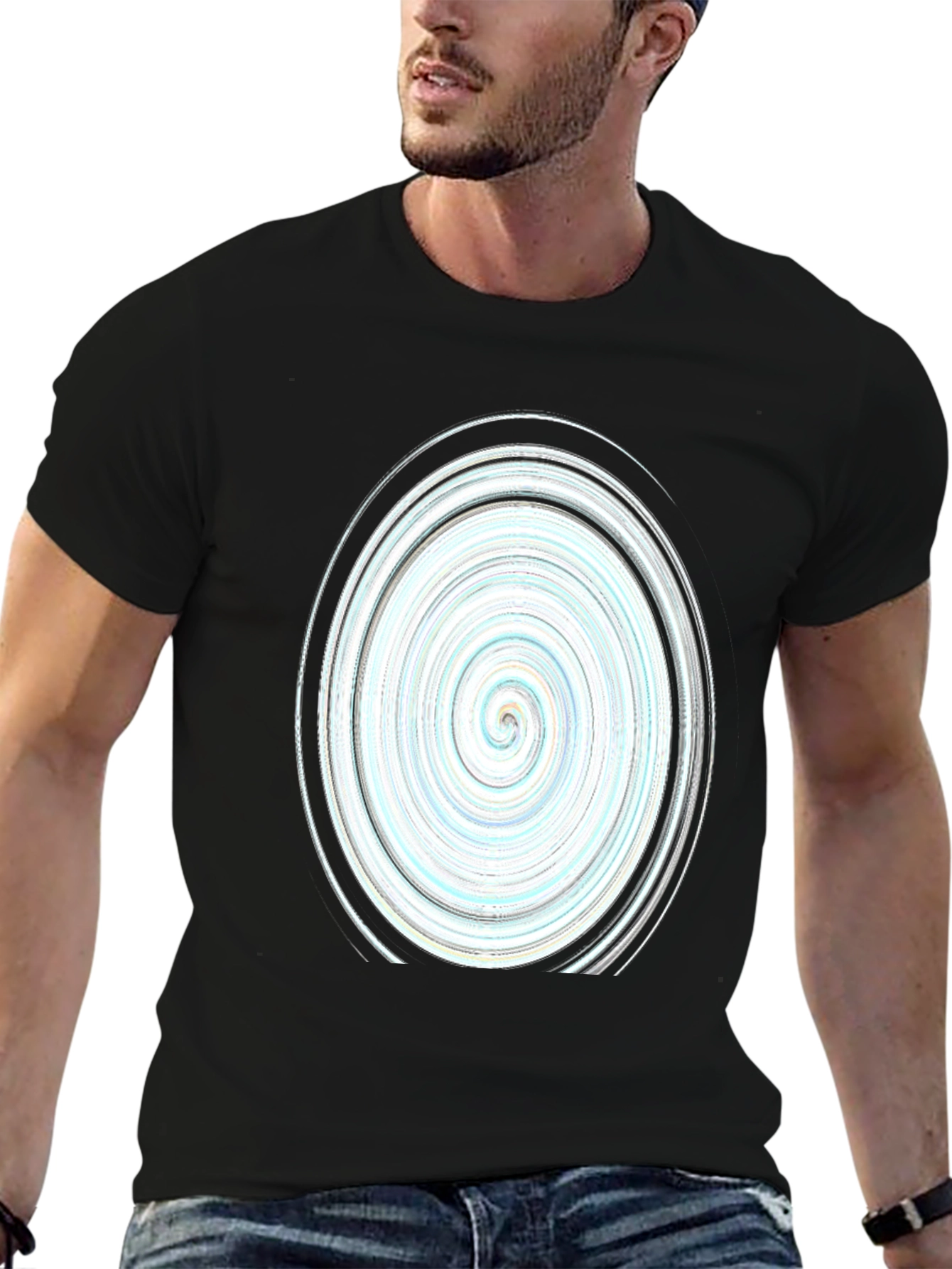 Swirl Graphic Black Tee