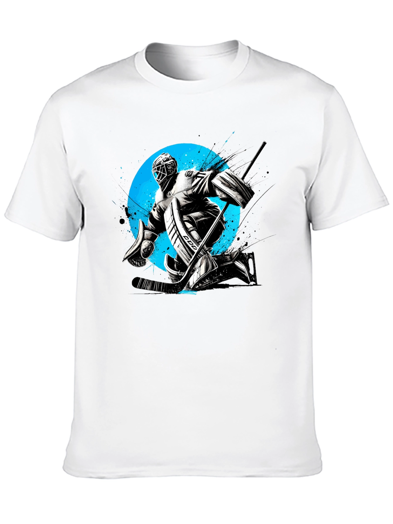 Hockey Goalie Graphic Tee - Black Cotton T-Shirt