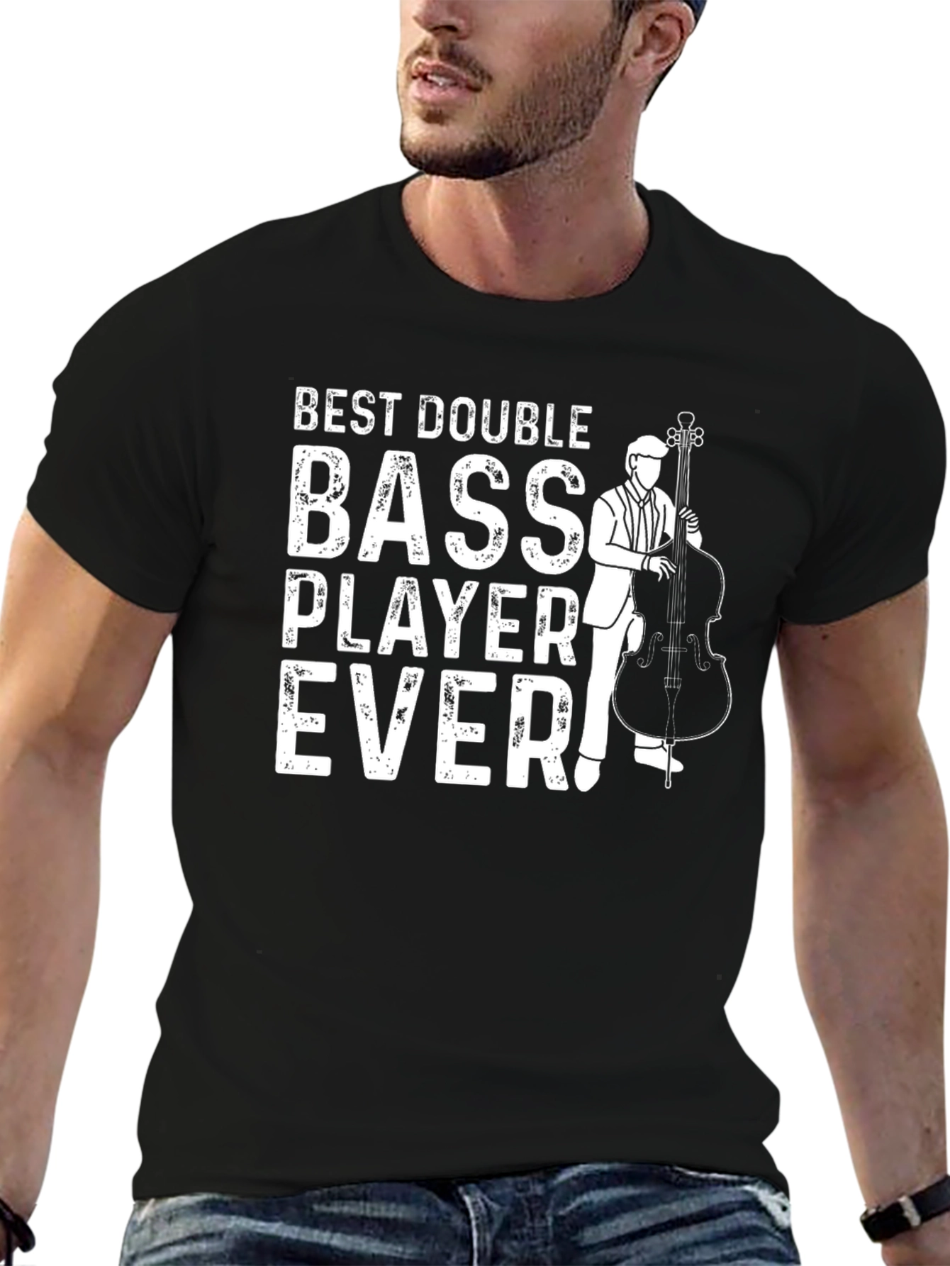 Best Double Bass Player Ever Graphic Tee - Black