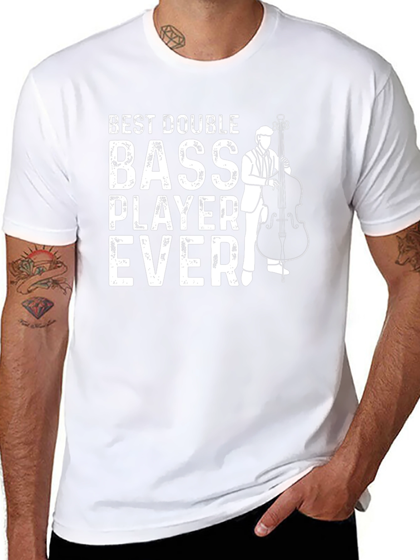 Best Double Bass Player Ever Graphic Tee - Black