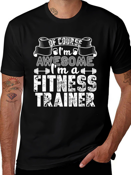 Awesome Fitness Trainer Black Graphic T-Shirt
