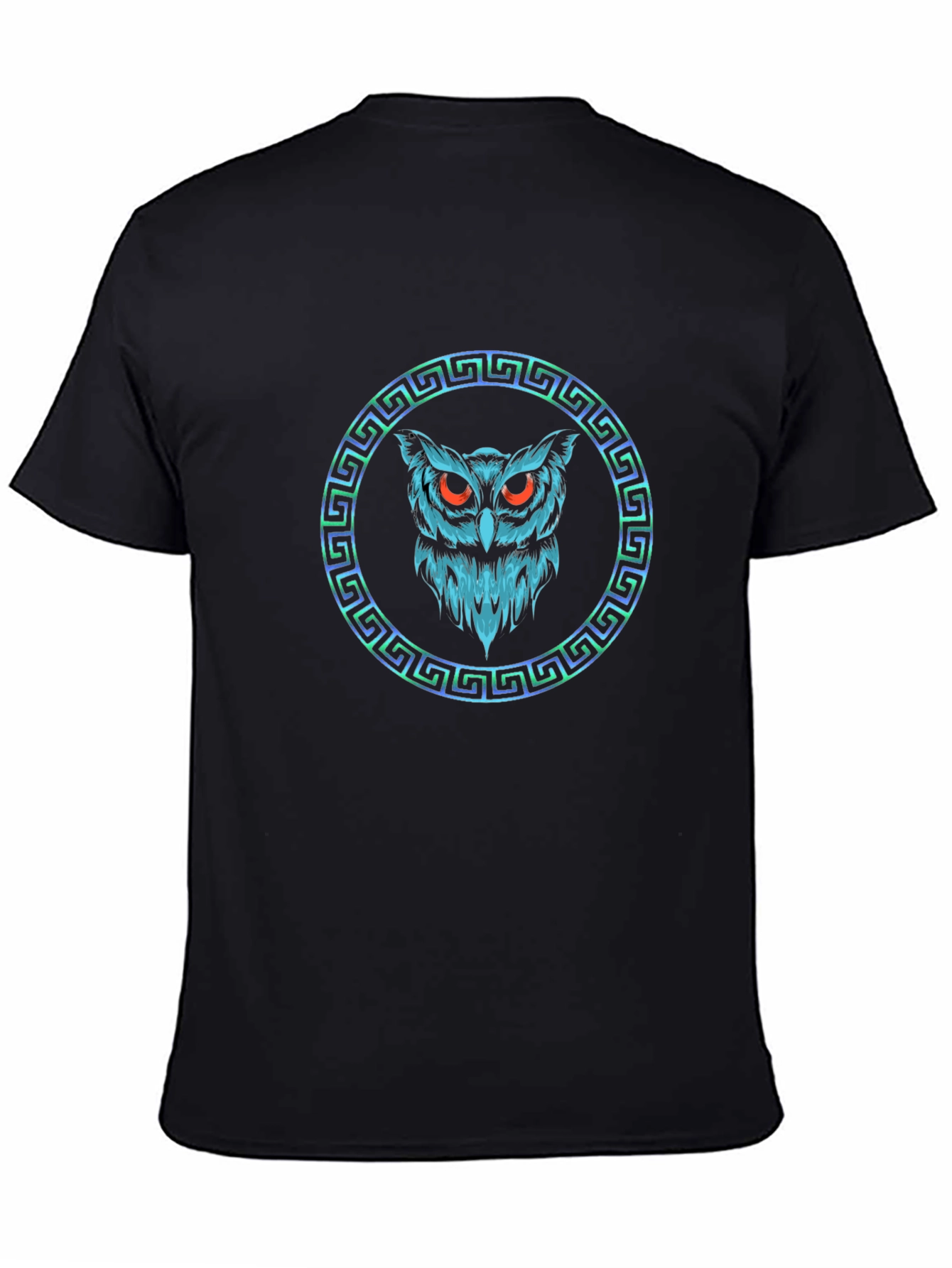 Mens Black Owl Graphic Tee