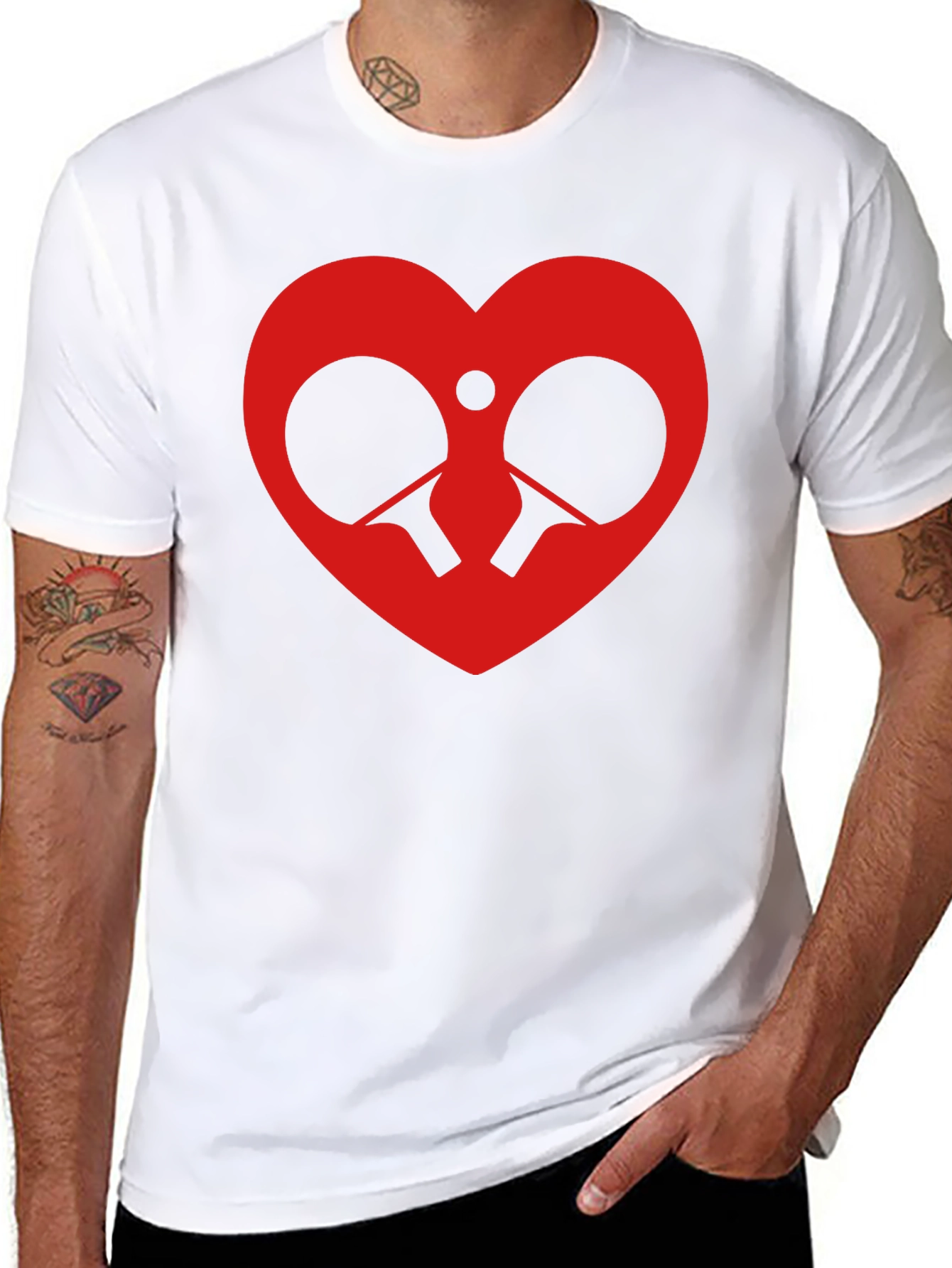 Ping Pong Heart T-Shirt - Love Table Tennis!