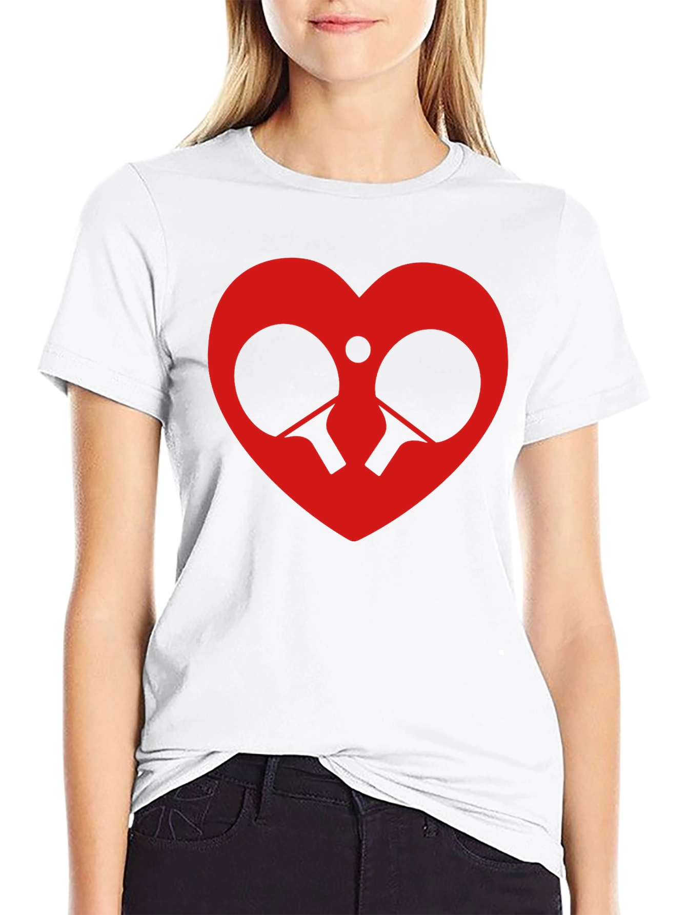 Ping Pong Heart T-Shirt - Love Table Tennis!