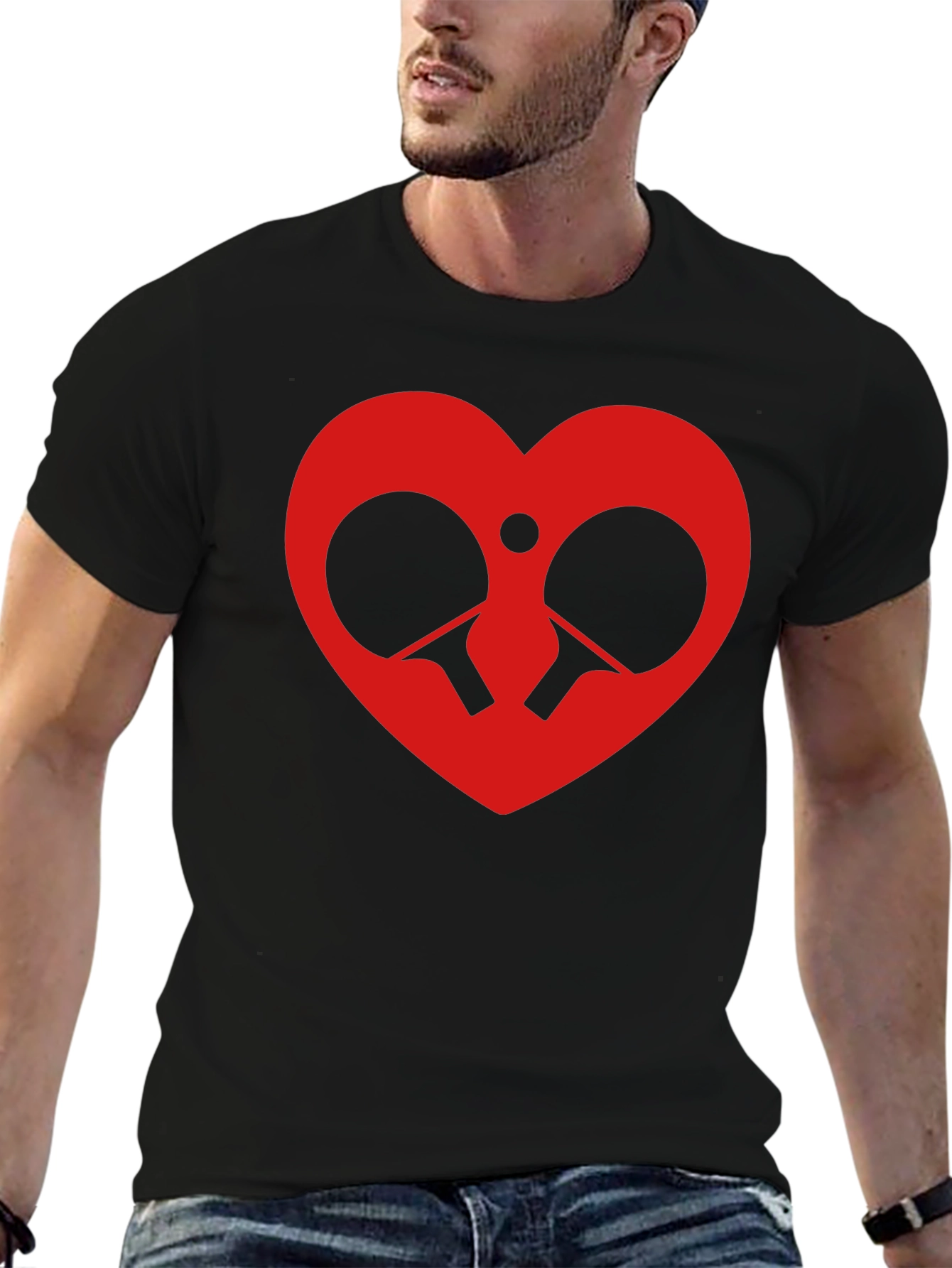 Ping Pong Heart T-Shirt - Love Table Tennis!