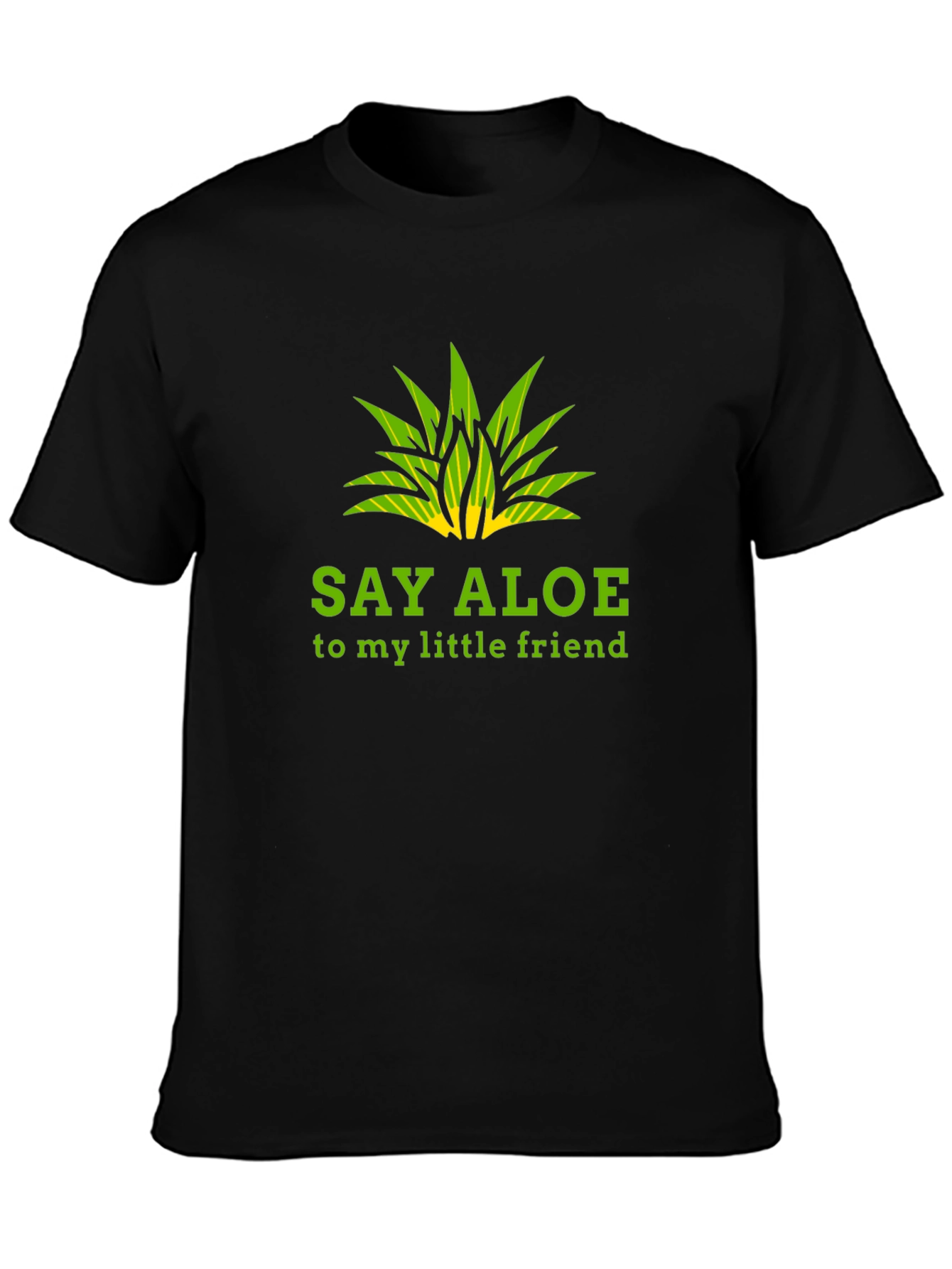 Say Aloe To My Little Friend Black Graphic Tee
