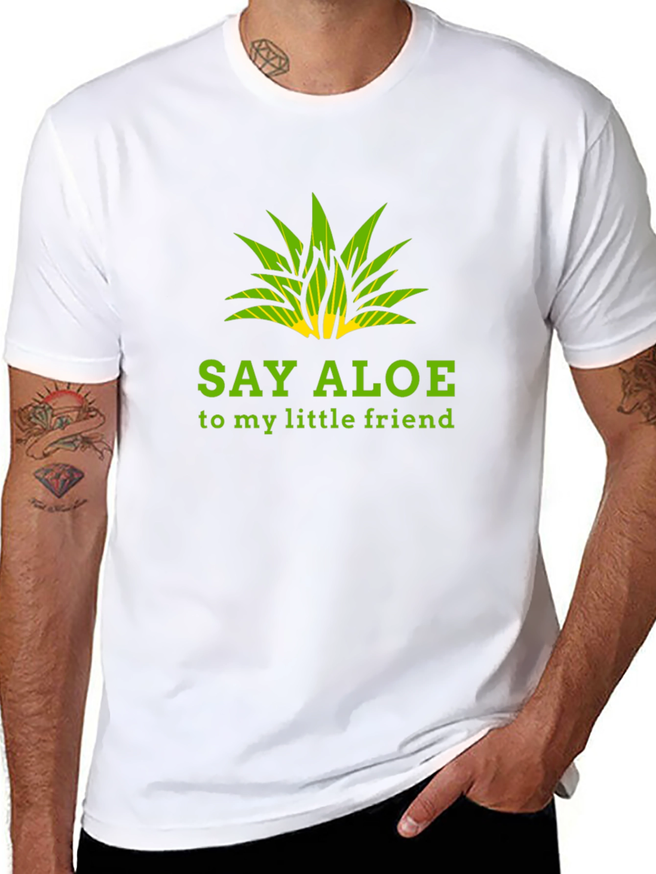 Say Aloe To My Little Friend Black Graphic Tee