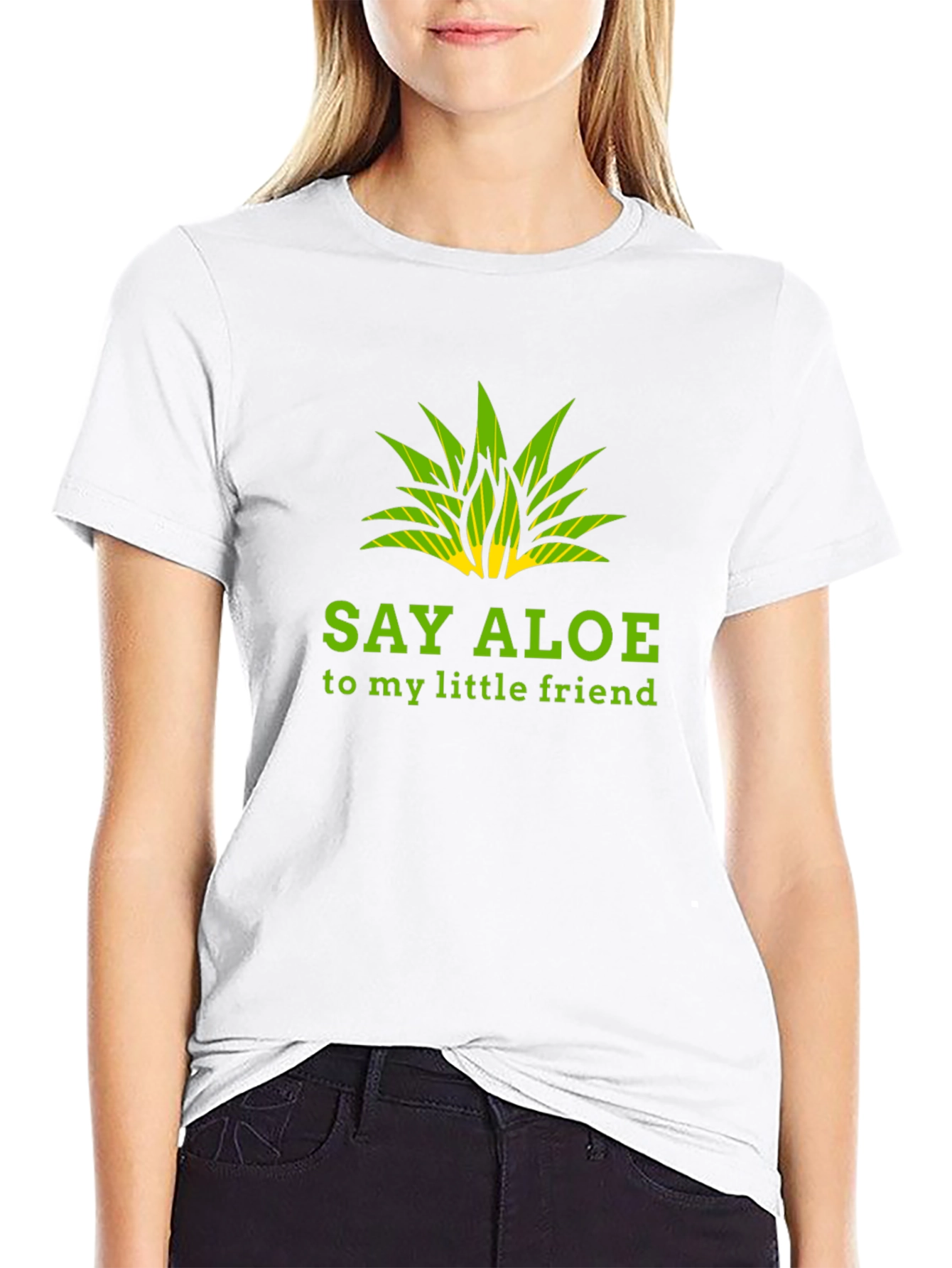 Say Aloe To My Little Friend Black Graphic Tee