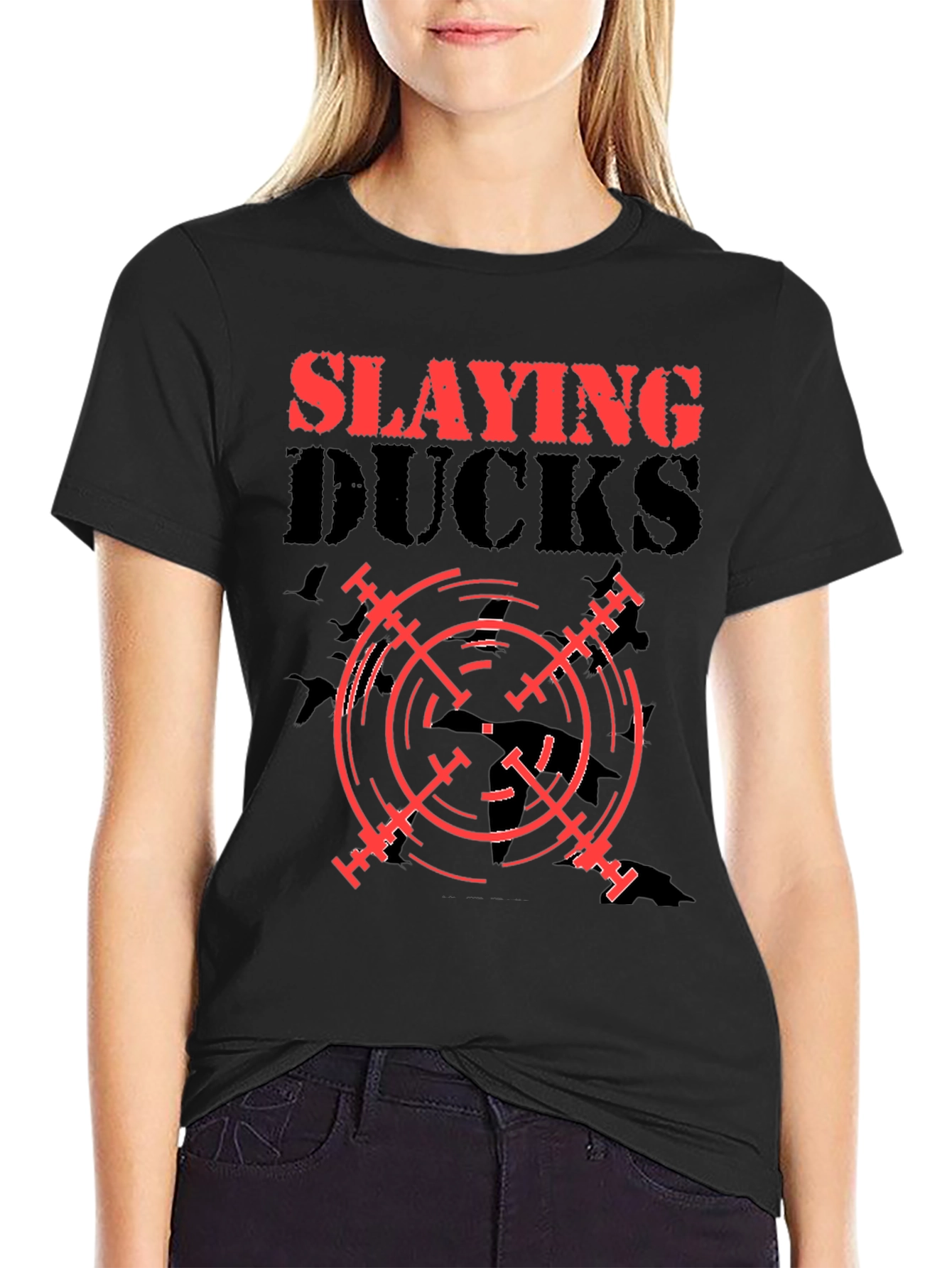 Slaying Ducks Black Graphic Tee