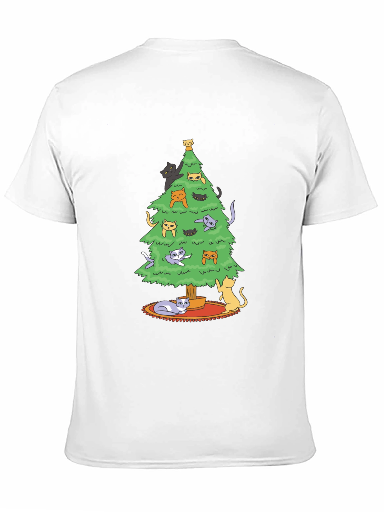 Cat Christmas Tree Graphic Tee