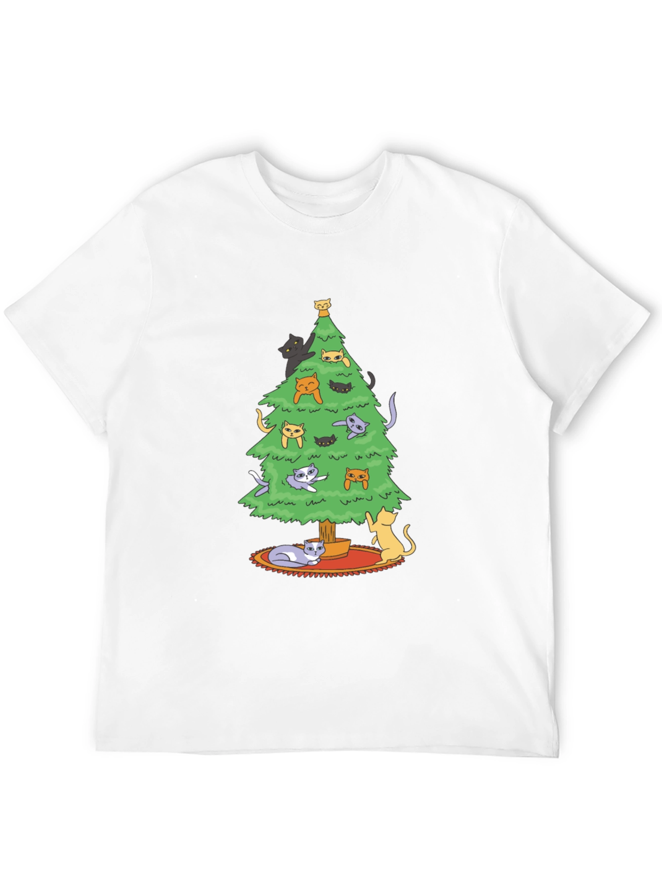 Cat Christmas Tree Graphic Tee