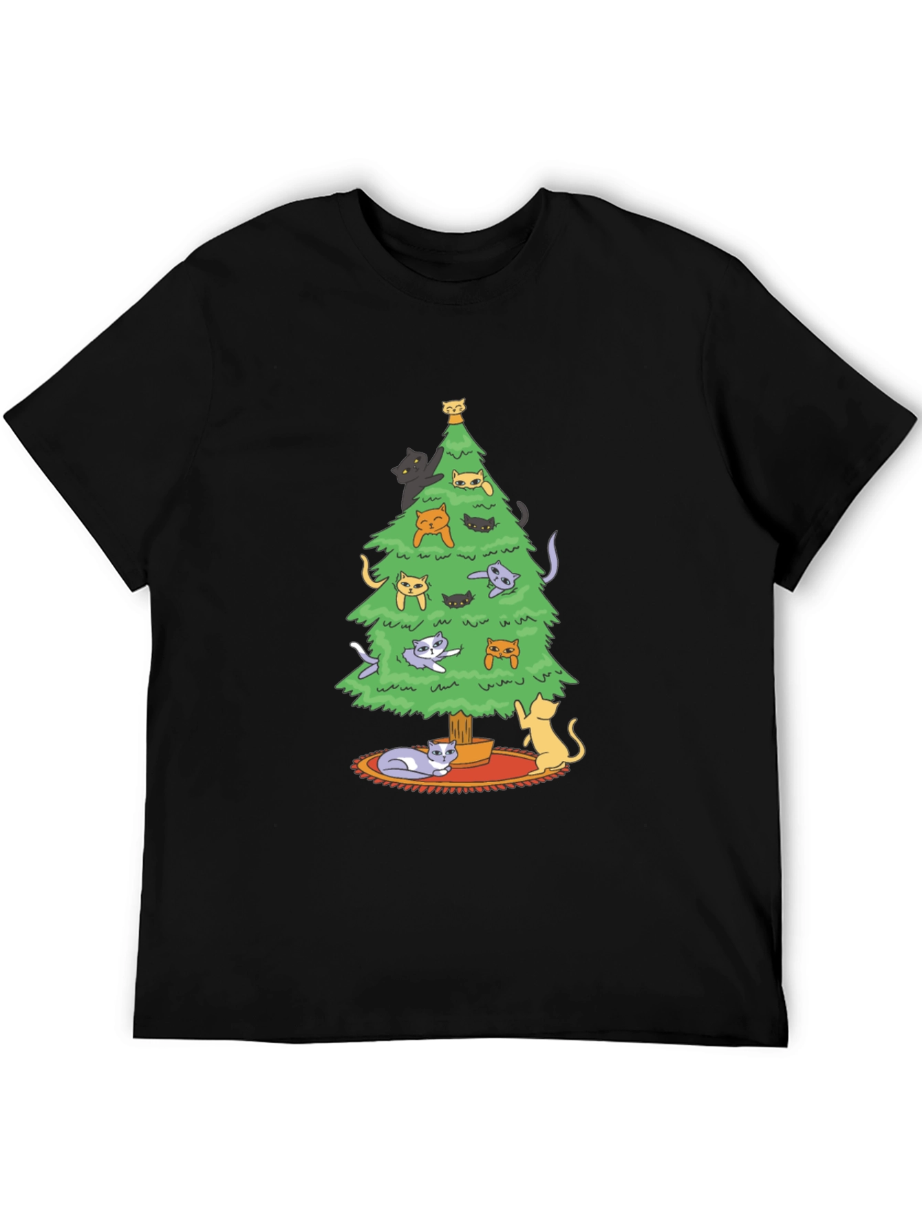 Cat Christmas Tree Graphic Tee