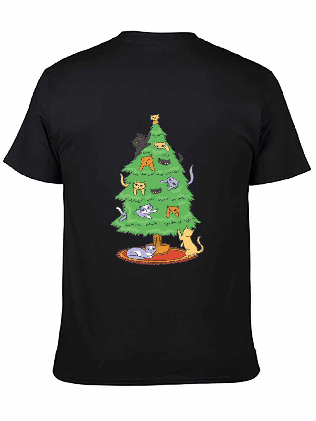 Cat Christmas Tree Graphic Tee