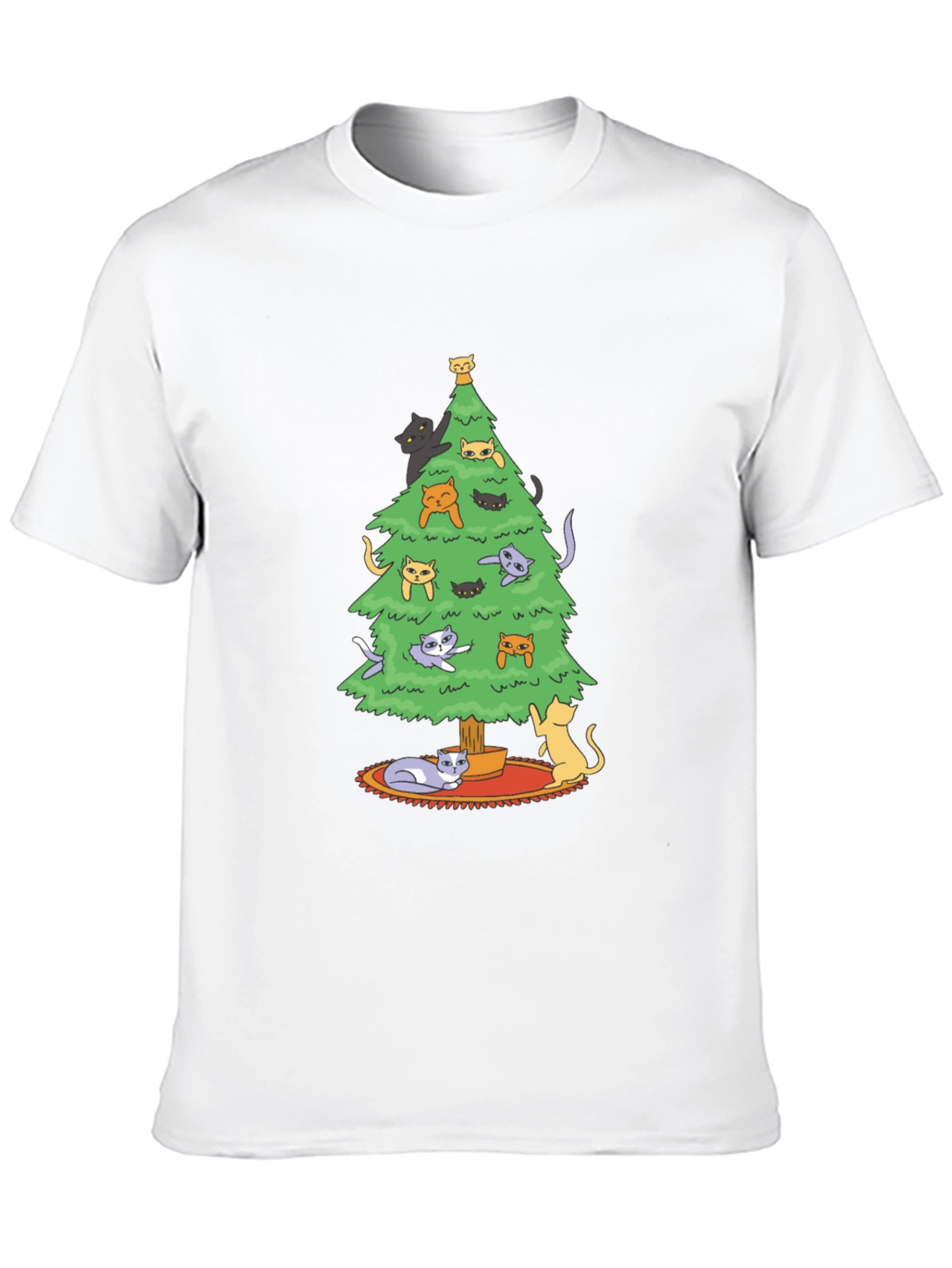 Cat Christmas Tree Graphic Tee