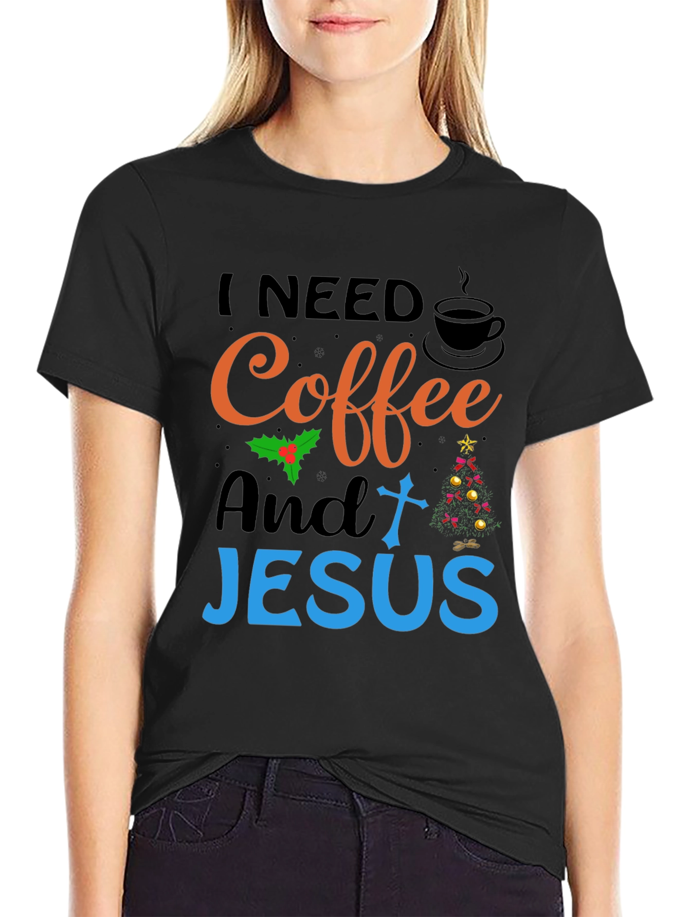 I Need Coffee and Jesus Graphic T-Shirt