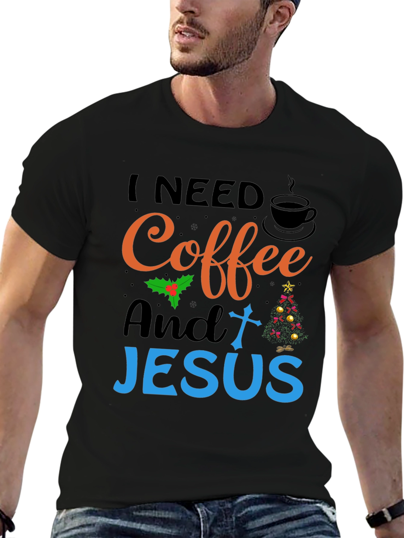 I Need Coffee and Jesus Graphic T-Shirt