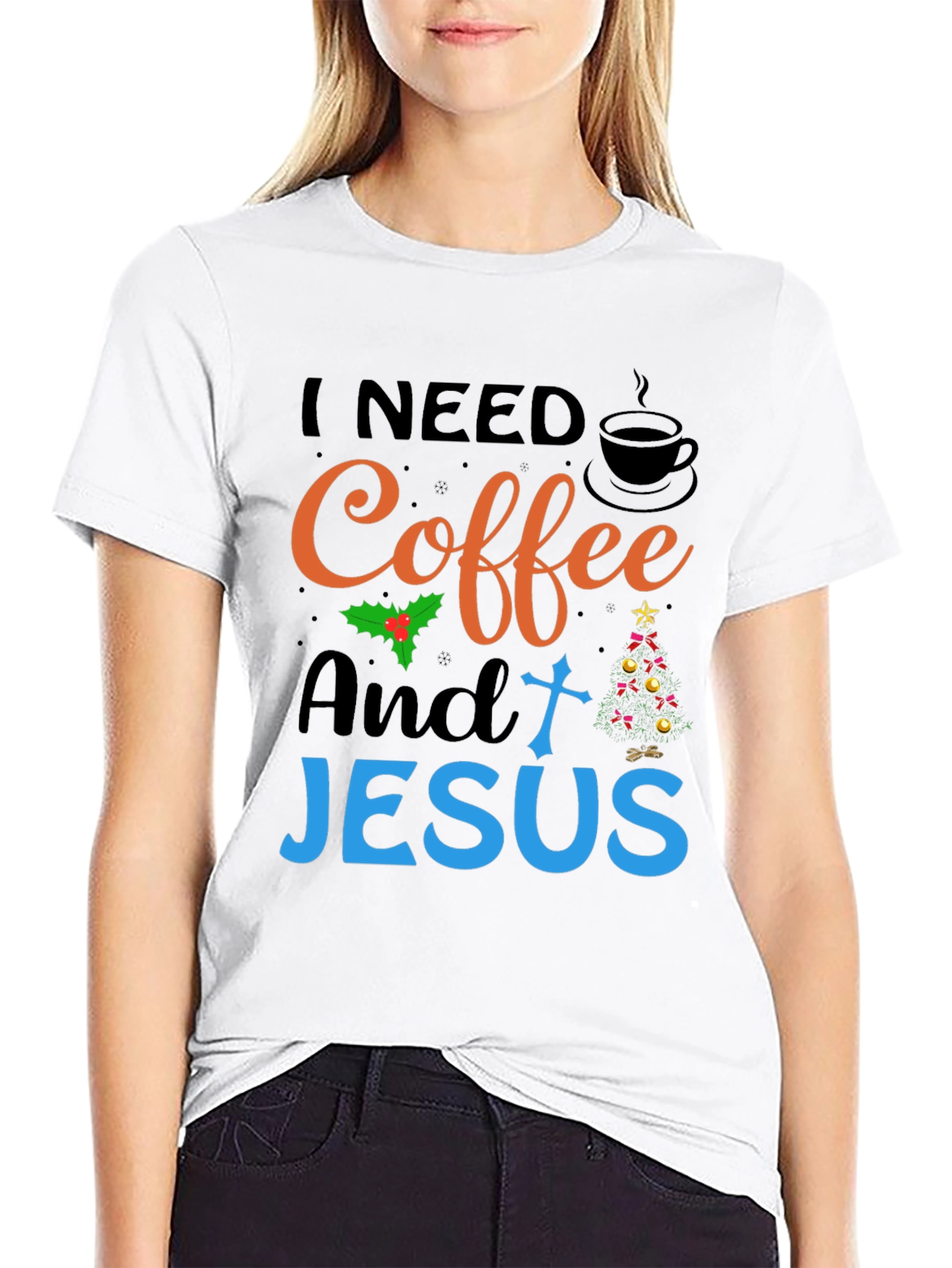 I Need Coffee and Jesus Graphic T-Shirt