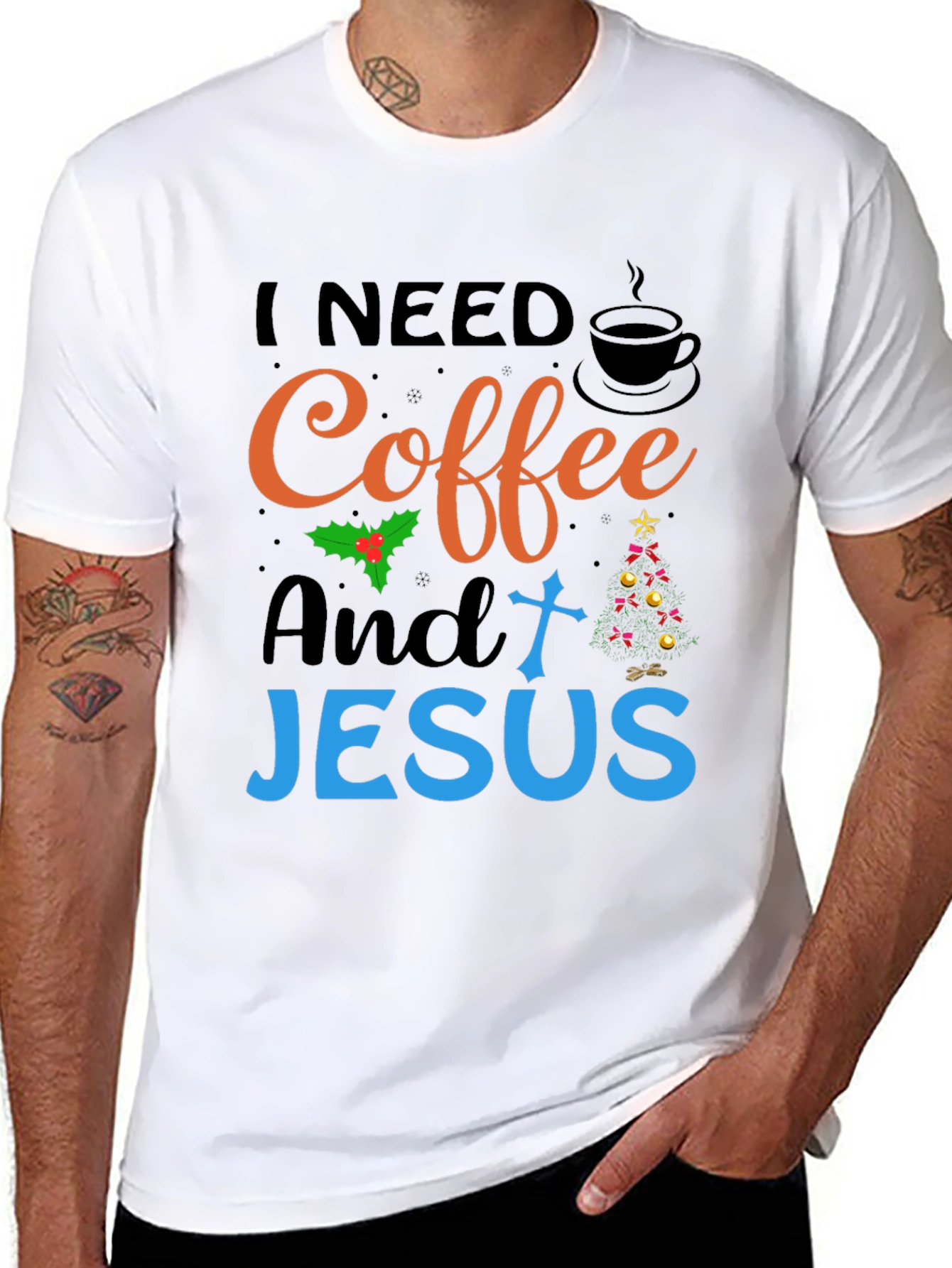 I Need Coffee and Jesus Graphic T-Shirt