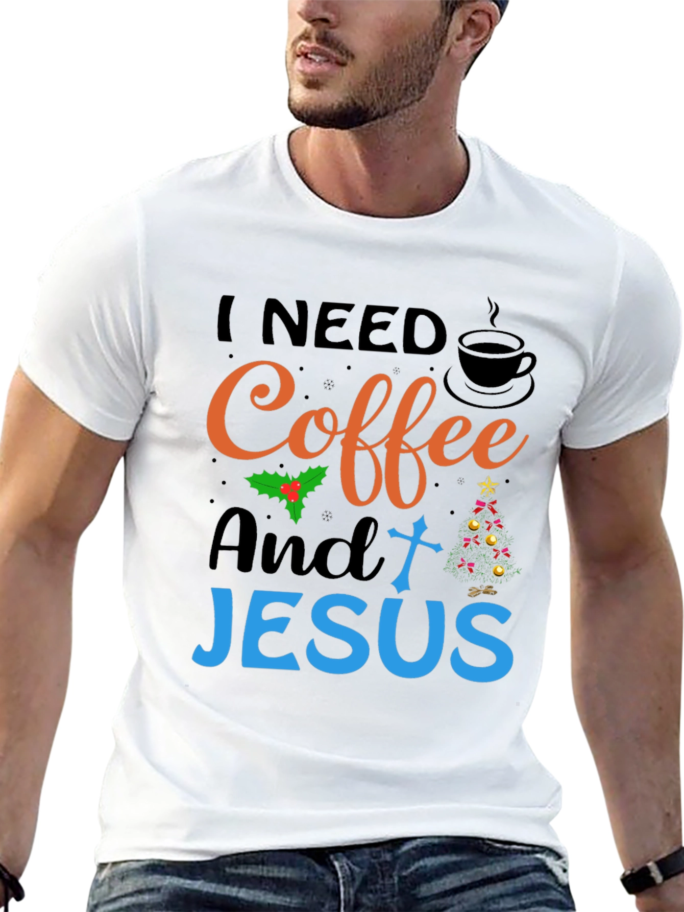 I Need Coffee and Jesus Graphic T-Shirt