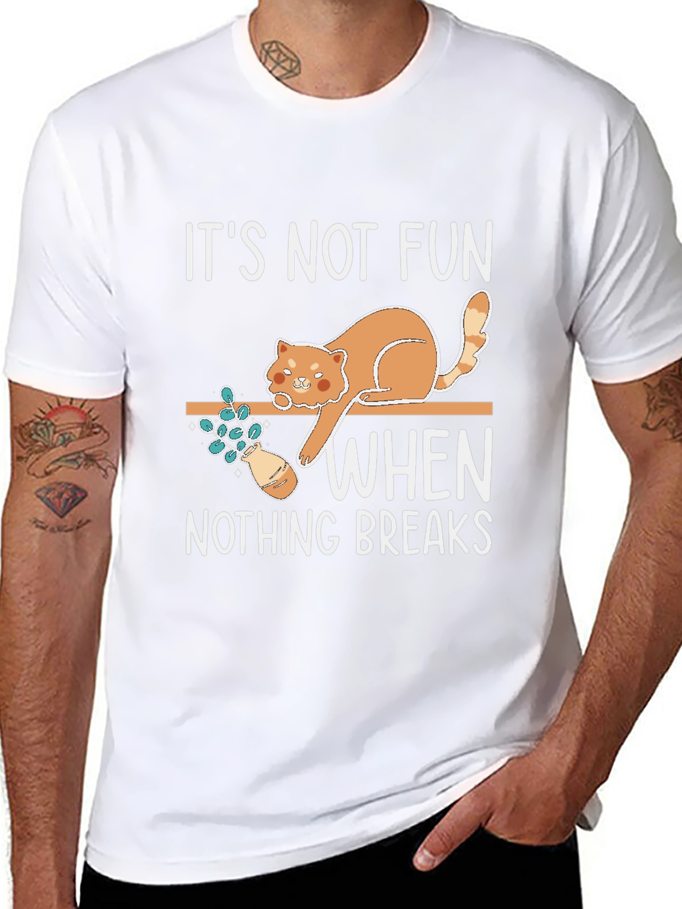 Funny Cat Graphic T-Shirt