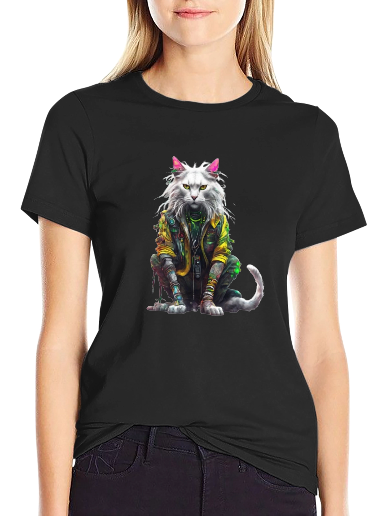 Cyberpunk Cat T-Shirt - Unique Graphic Tee