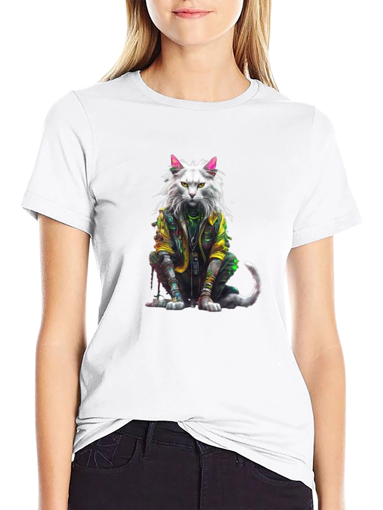 Cyberpunk Cat T-Shirt - Unique Graphic Tee