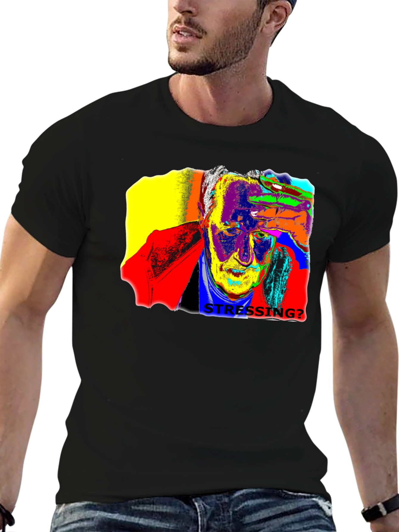 Stressing? Graphic Print Black T-Shirt