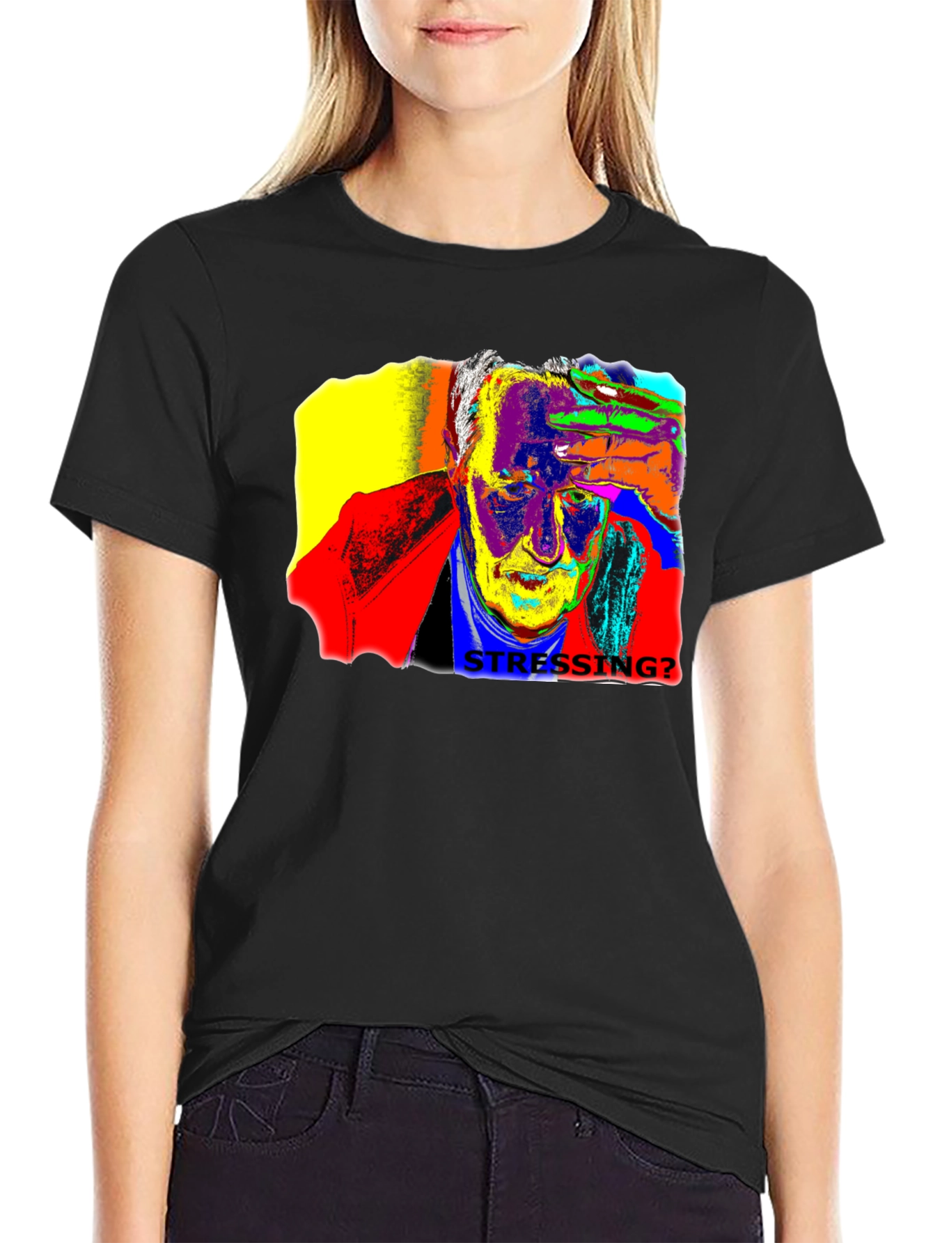 Stressing? Graphic Print Black T-Shirt